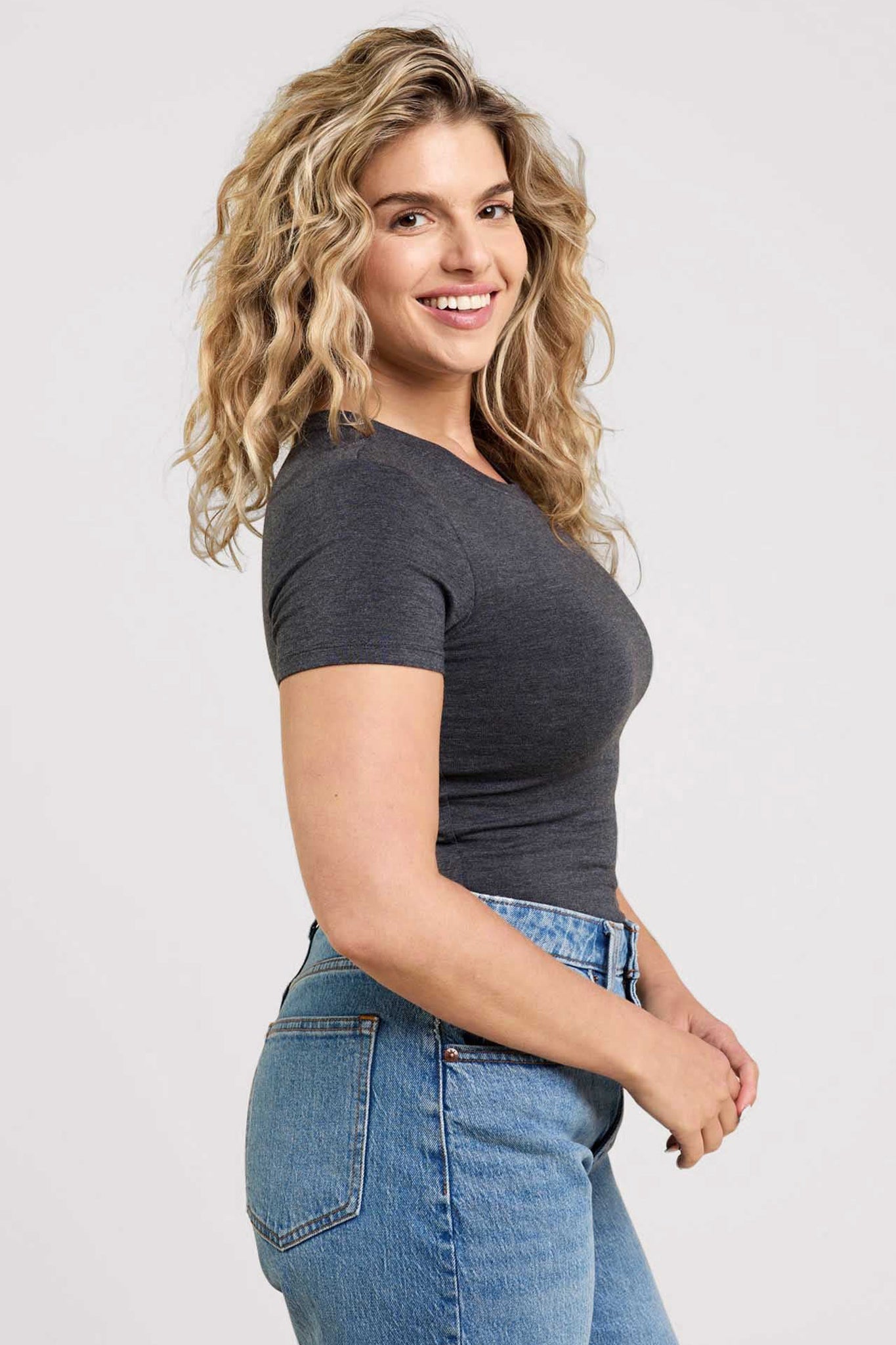 Cotton Stretch Short Sleeve Crewneck Bodysuit