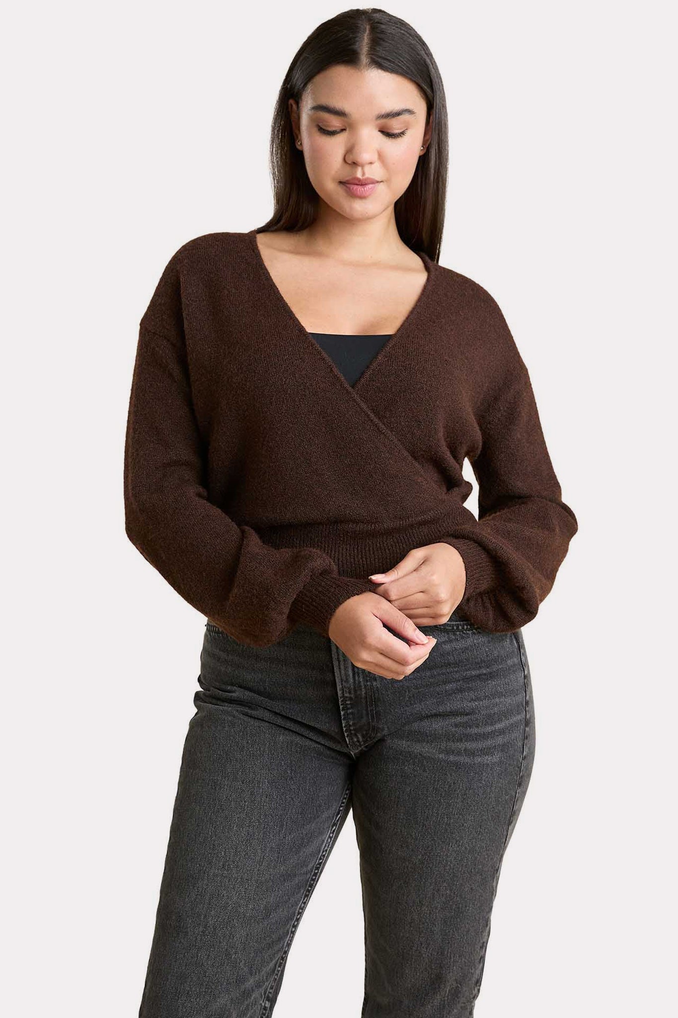 Cozy Knit Wrap Sweater
