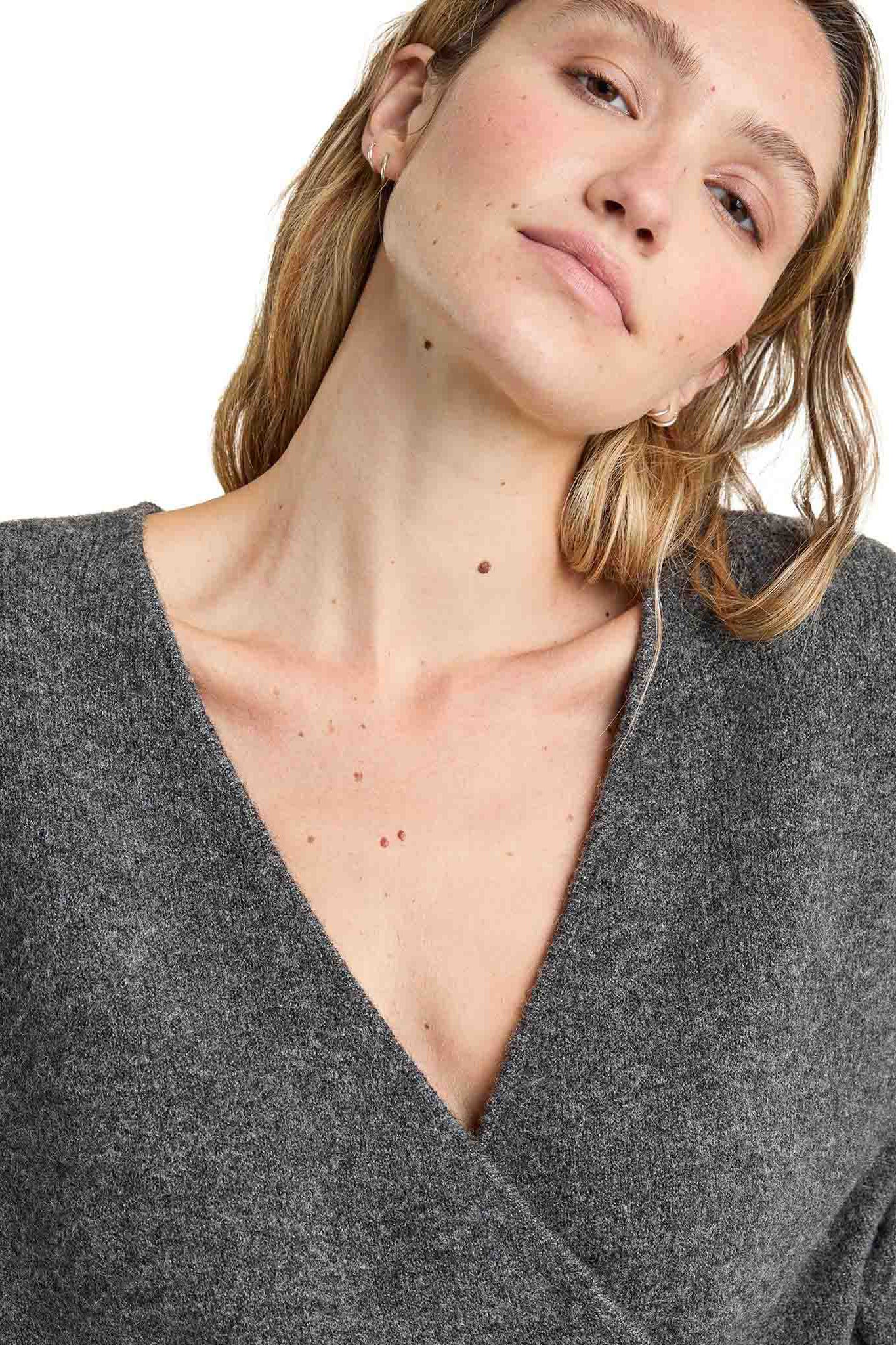 Cozy Knit Wrap Sweater