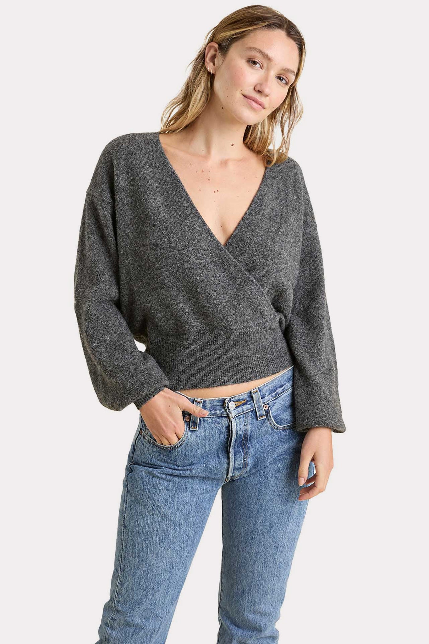 Cozy Knit Wrap Sweater