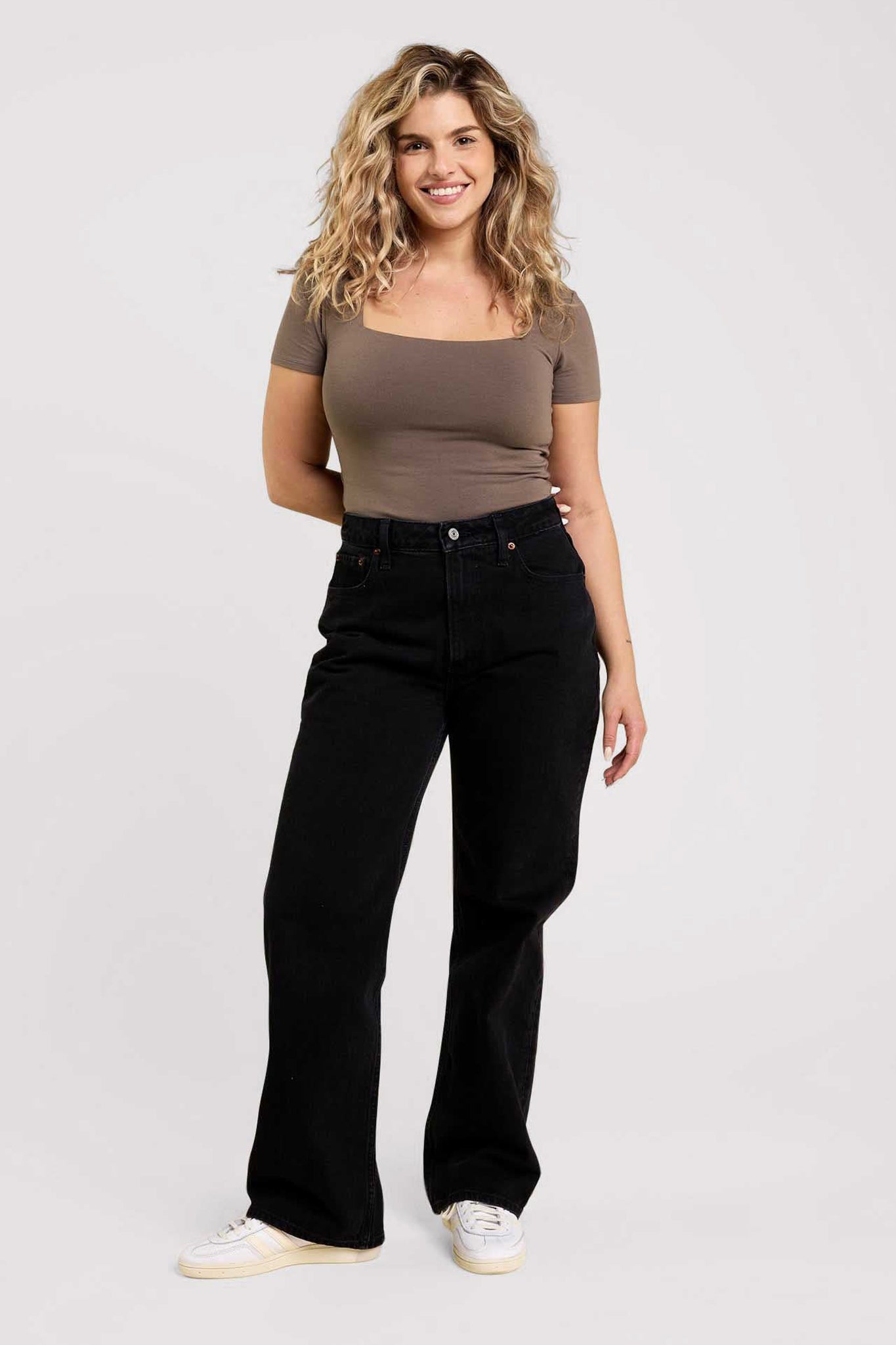 Cotton Stretch Short Sleeve Square Neck Bodysuit