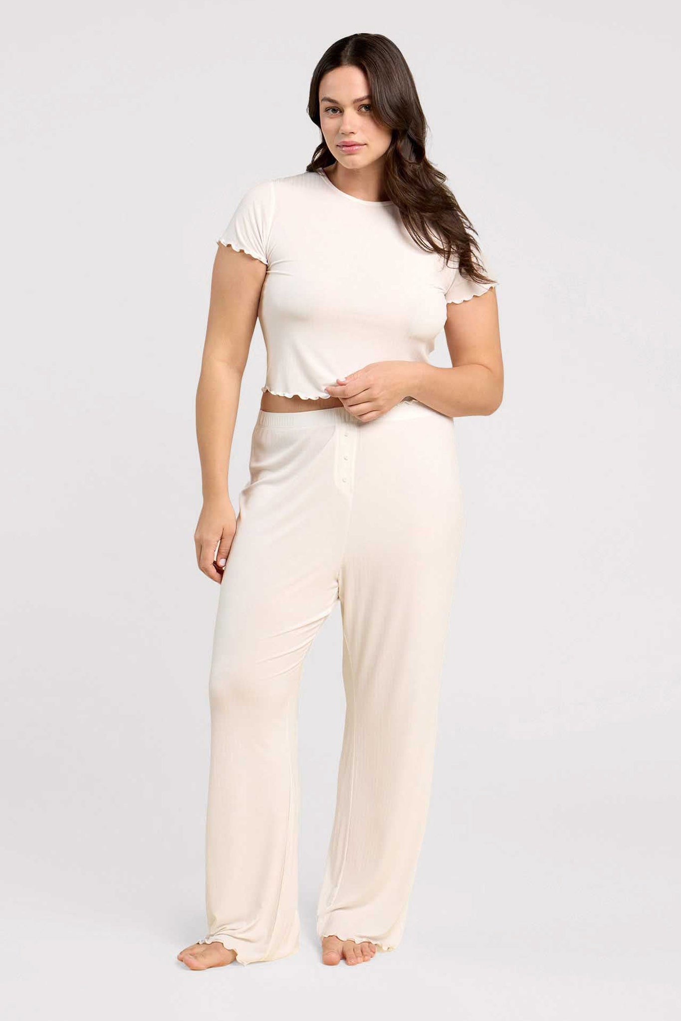 Mini Rib Wide Leg Pant