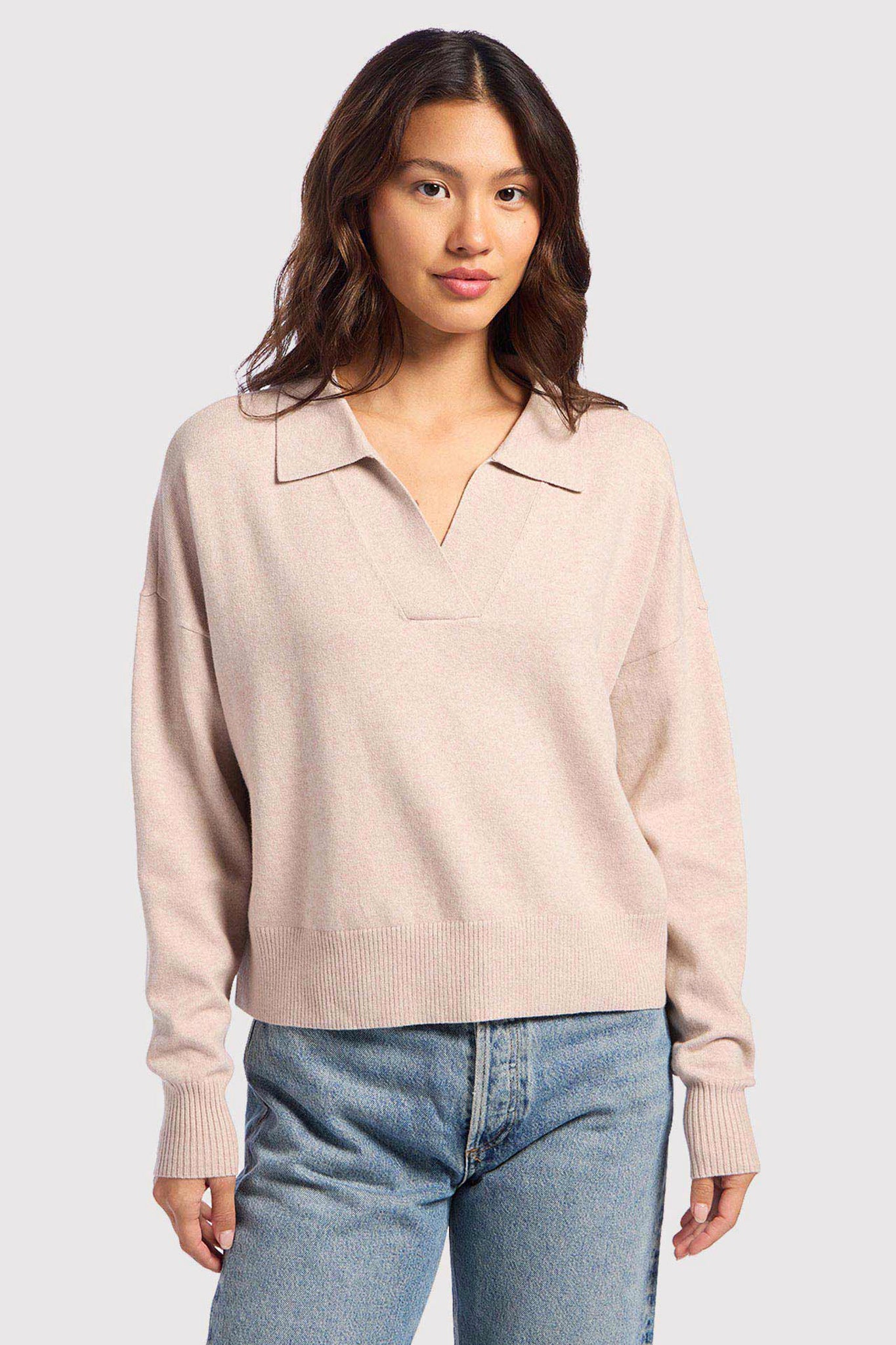Luxe Knit Polo Sweater