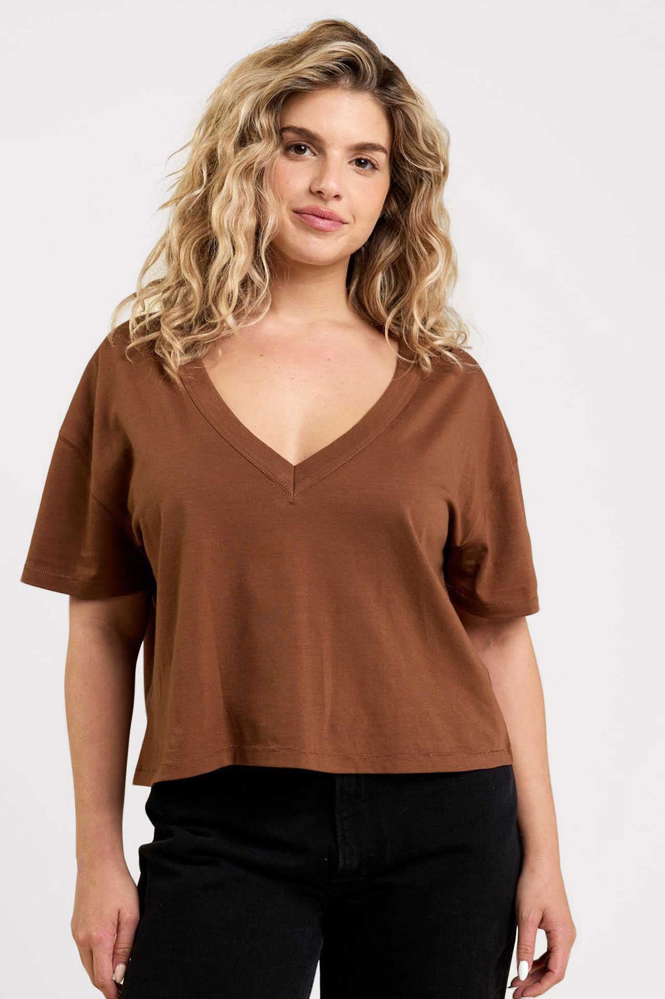 Boxy V-Neck Tee