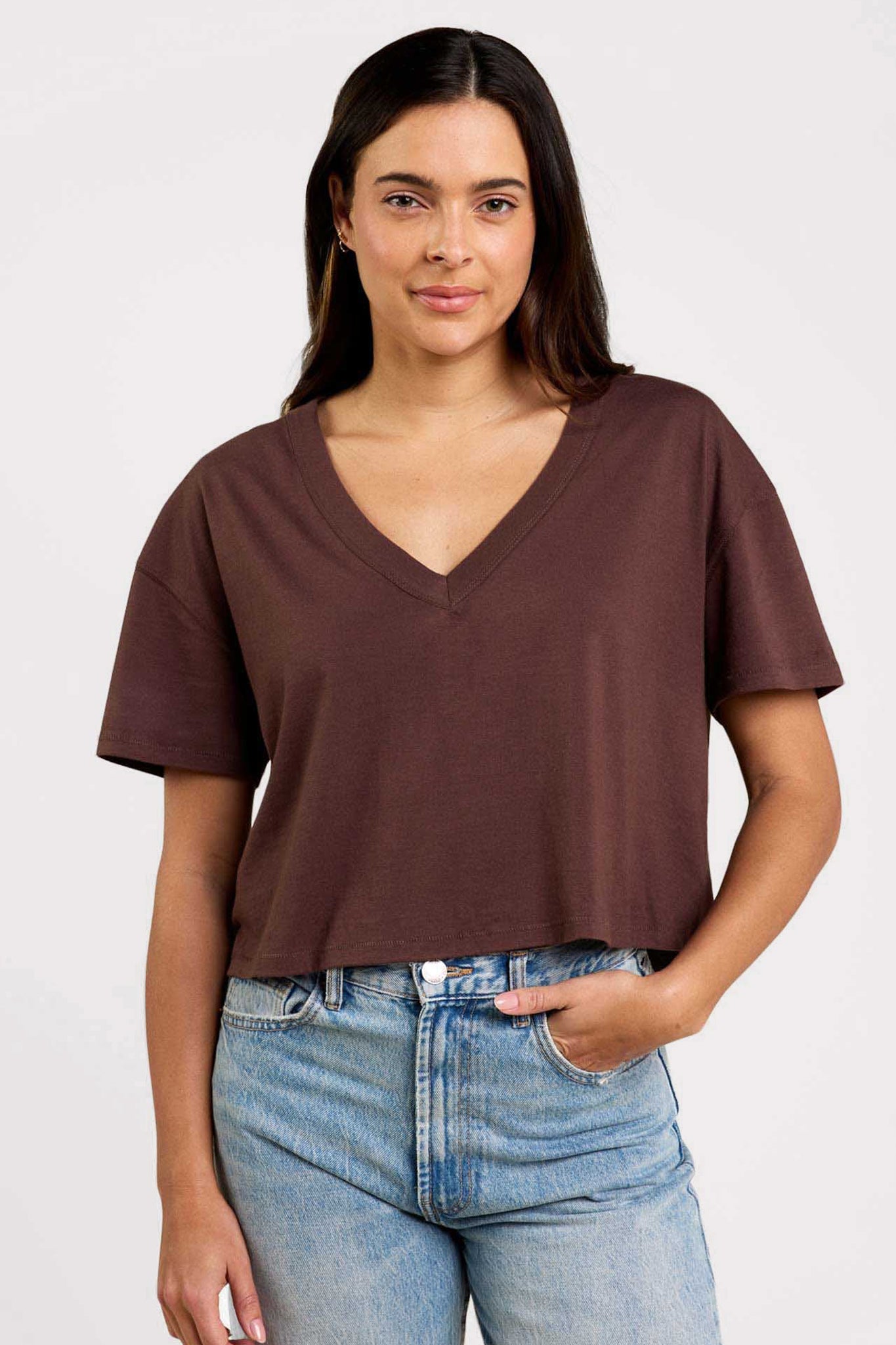 Boxy V-Neck Tee