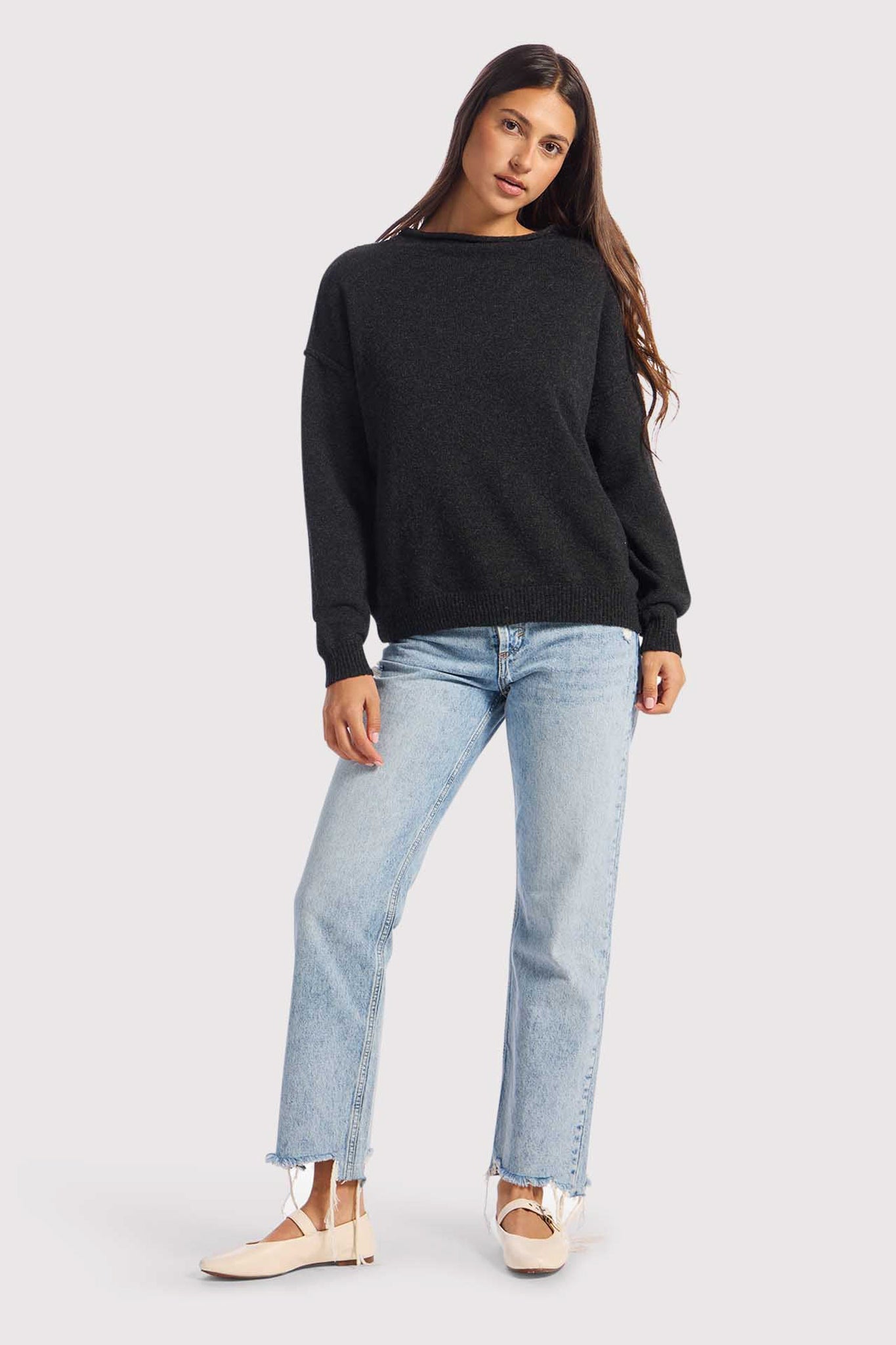 Cozy Knit Mock Neck Sweater