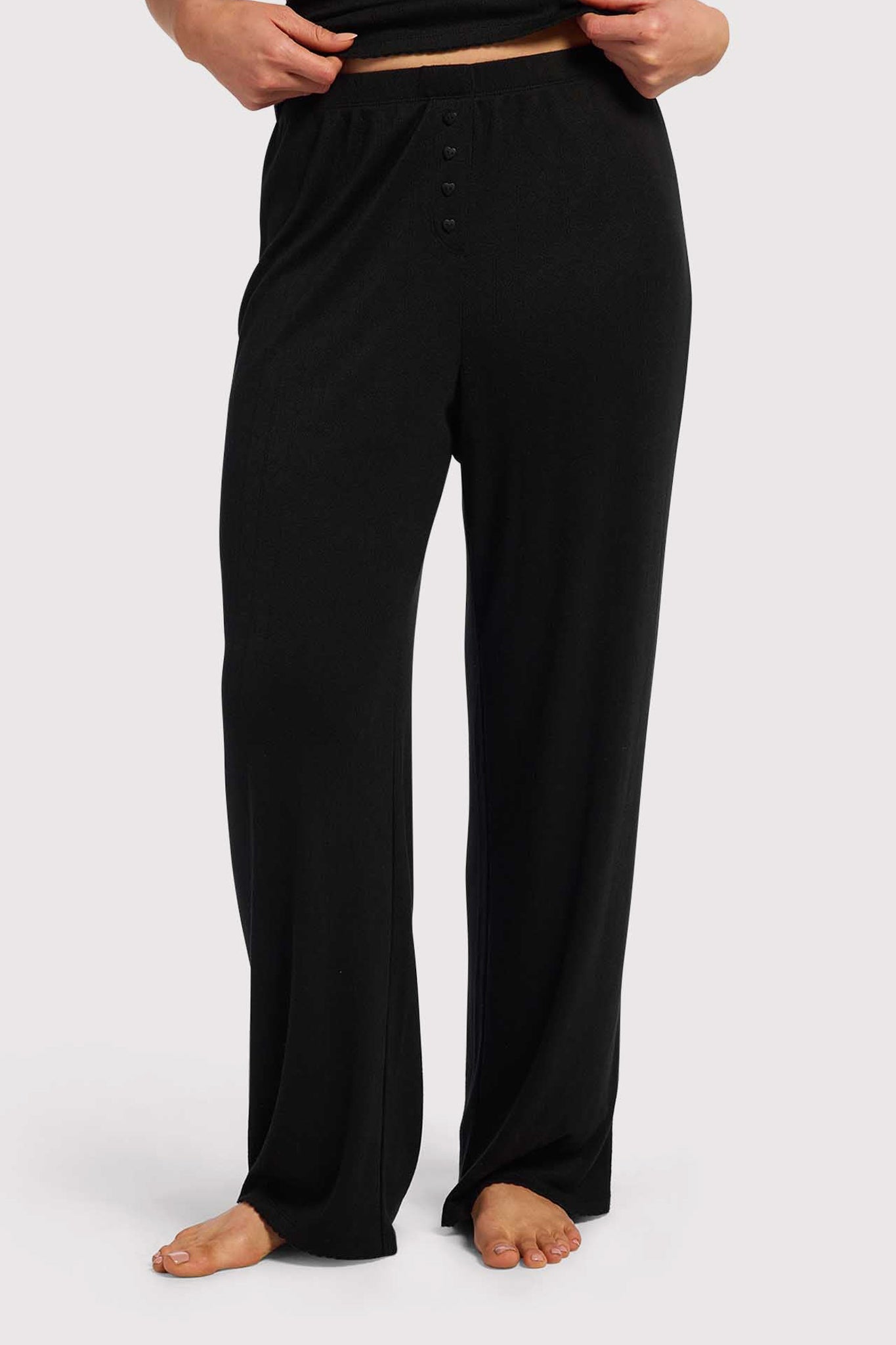 Heart Pointelle Wide Leg Pant