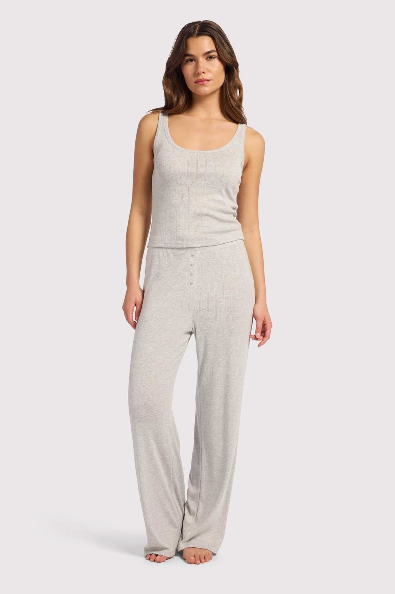 Heart Pointelle Wide Leg Pant