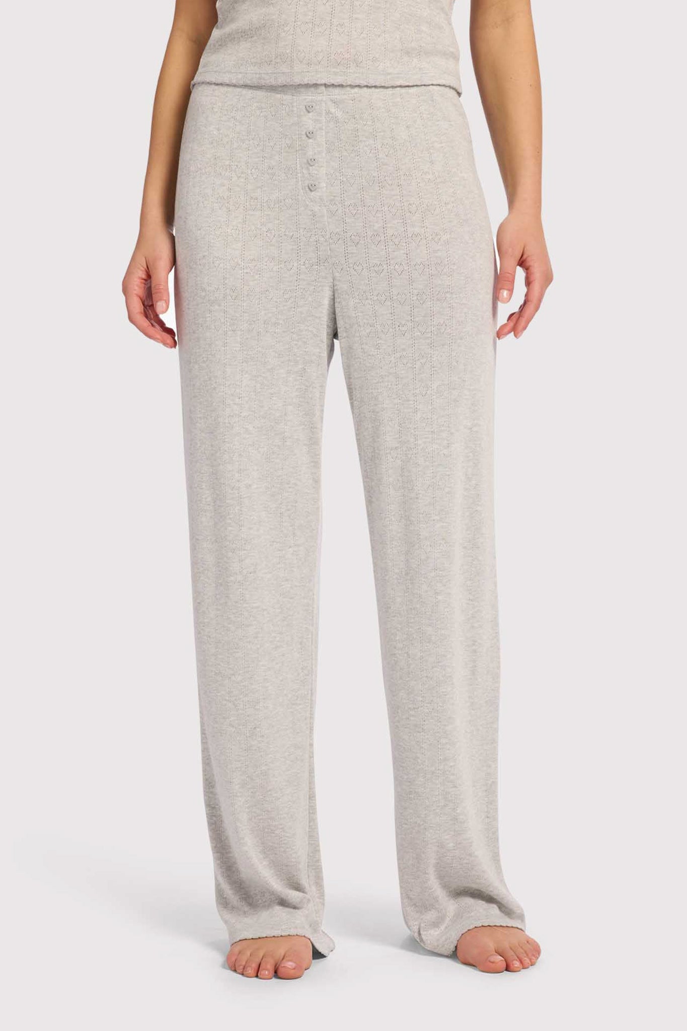 Heart Pointelle Wide Leg Pant