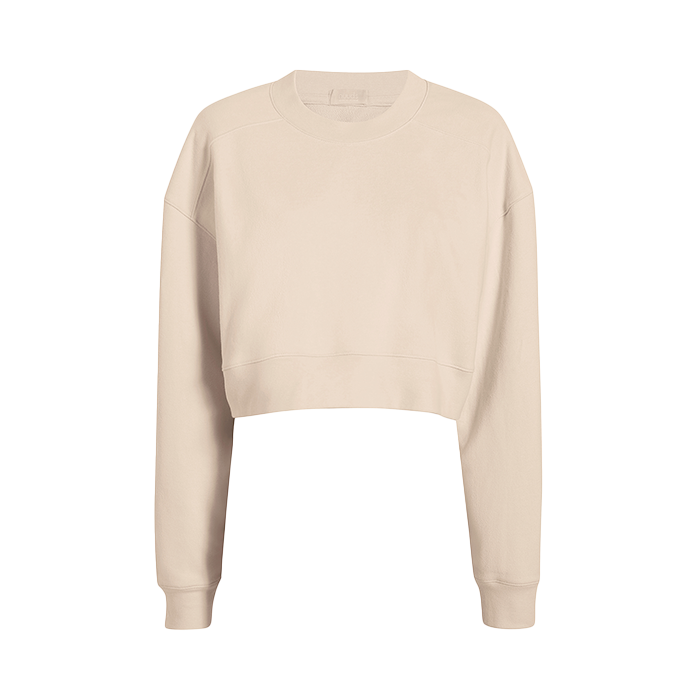 Cropped Crewneck Sweatshirt | Bone