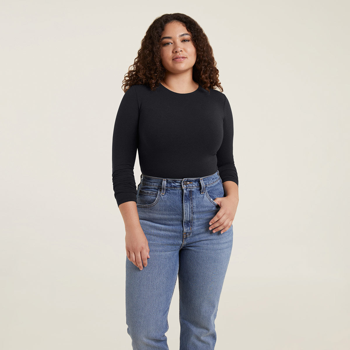 Bodysuit crewneck black main image 1