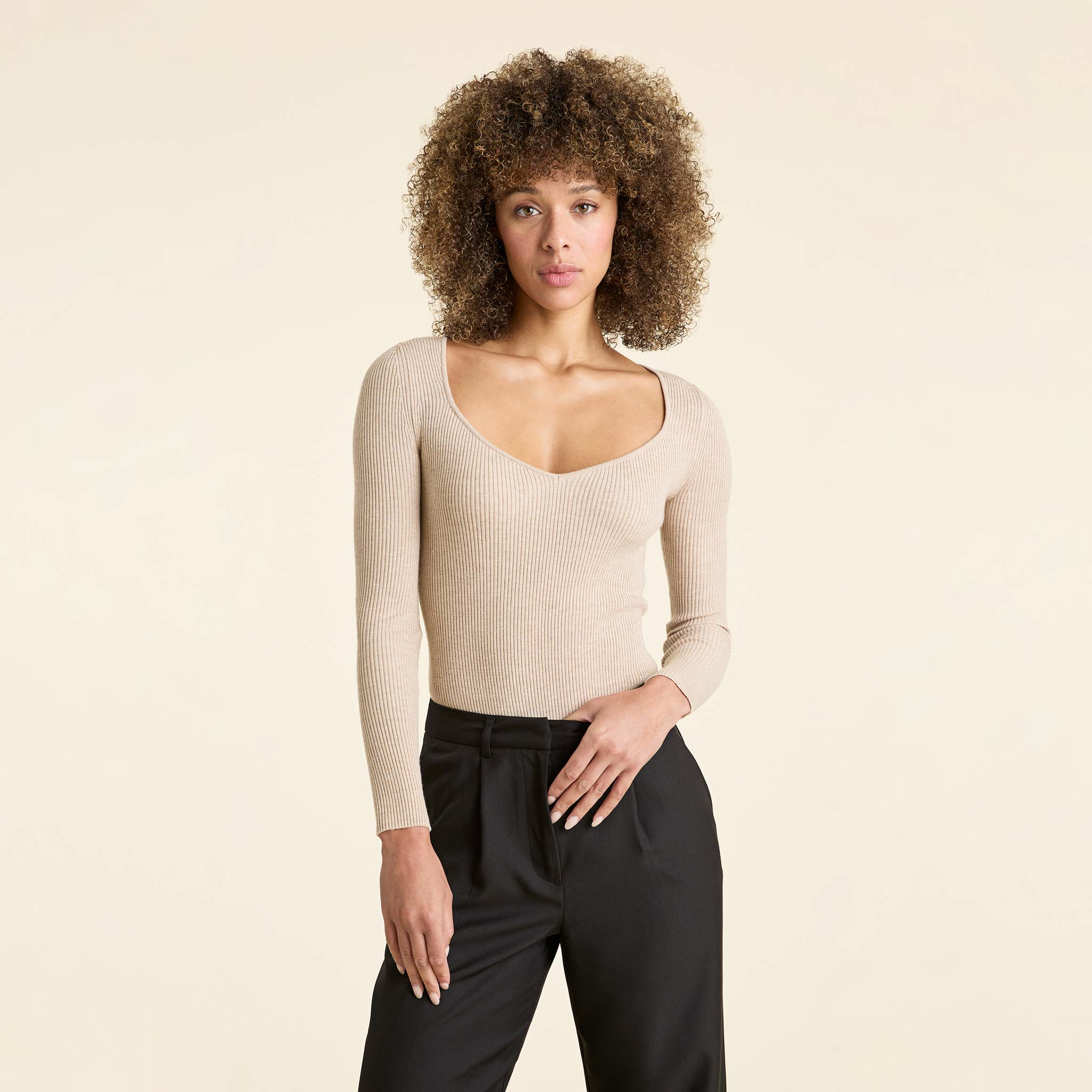 Sweetheart Sweater Bodysuit Heather Oat