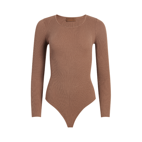 Crewneck Sweater Bodysuit | Chocolate
