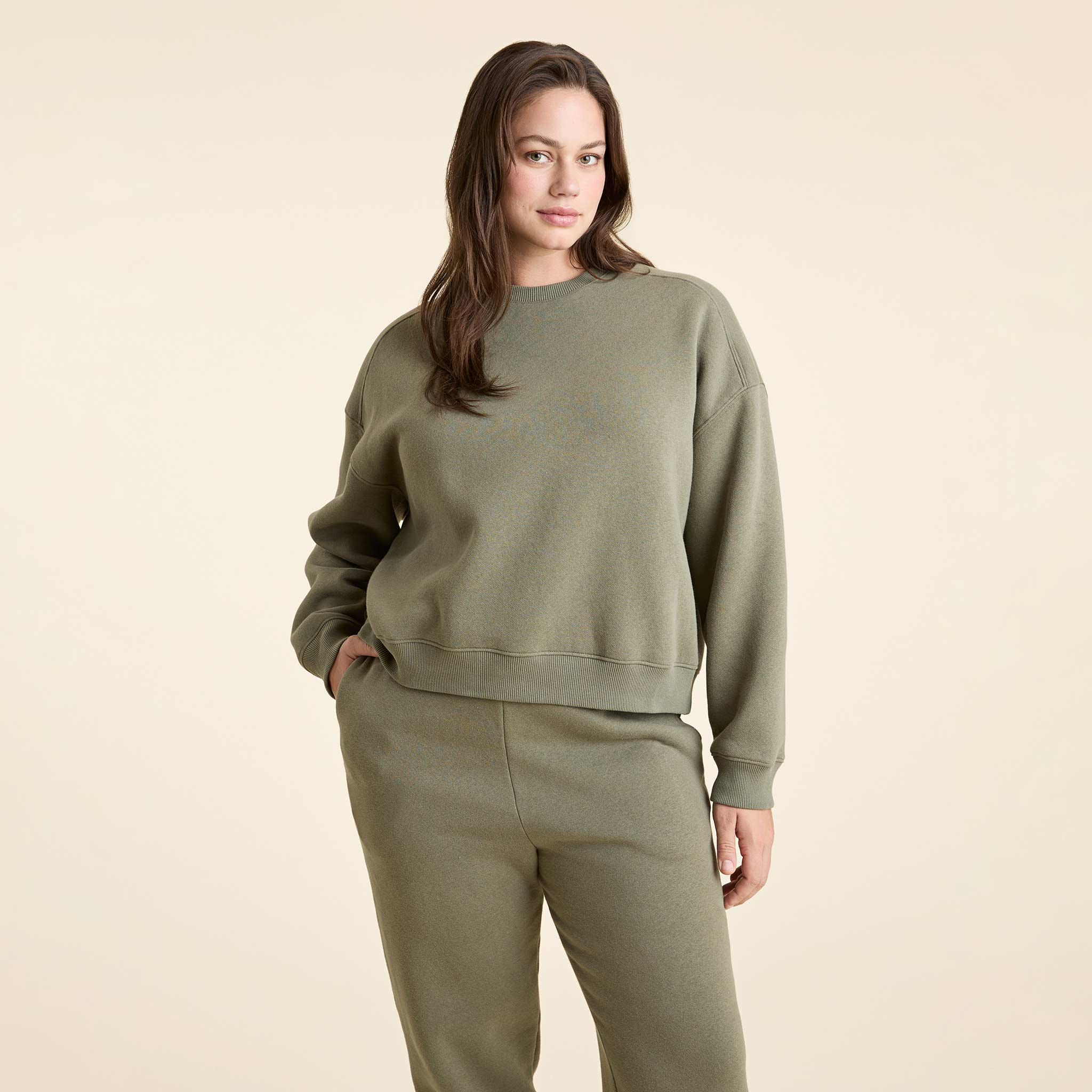 Olive store sweatshirt womens