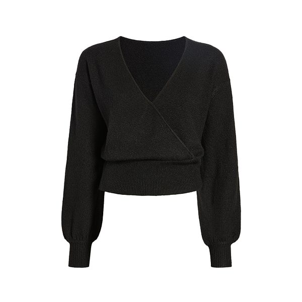 Cozy Knit Wrap Sweater | Black