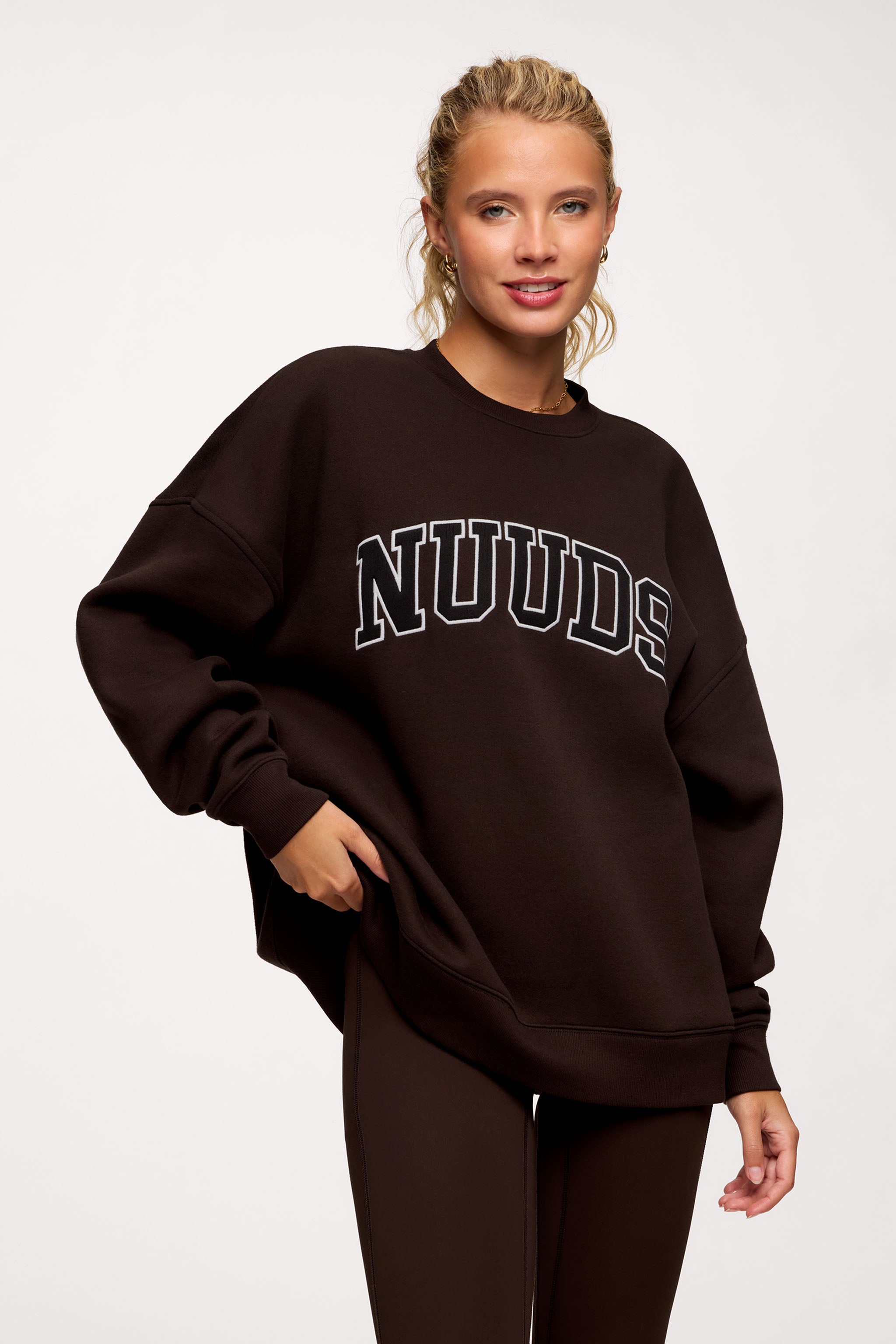 nuuds Varsity Oversized Crew | Women's Oversized Crew Neck Sweater