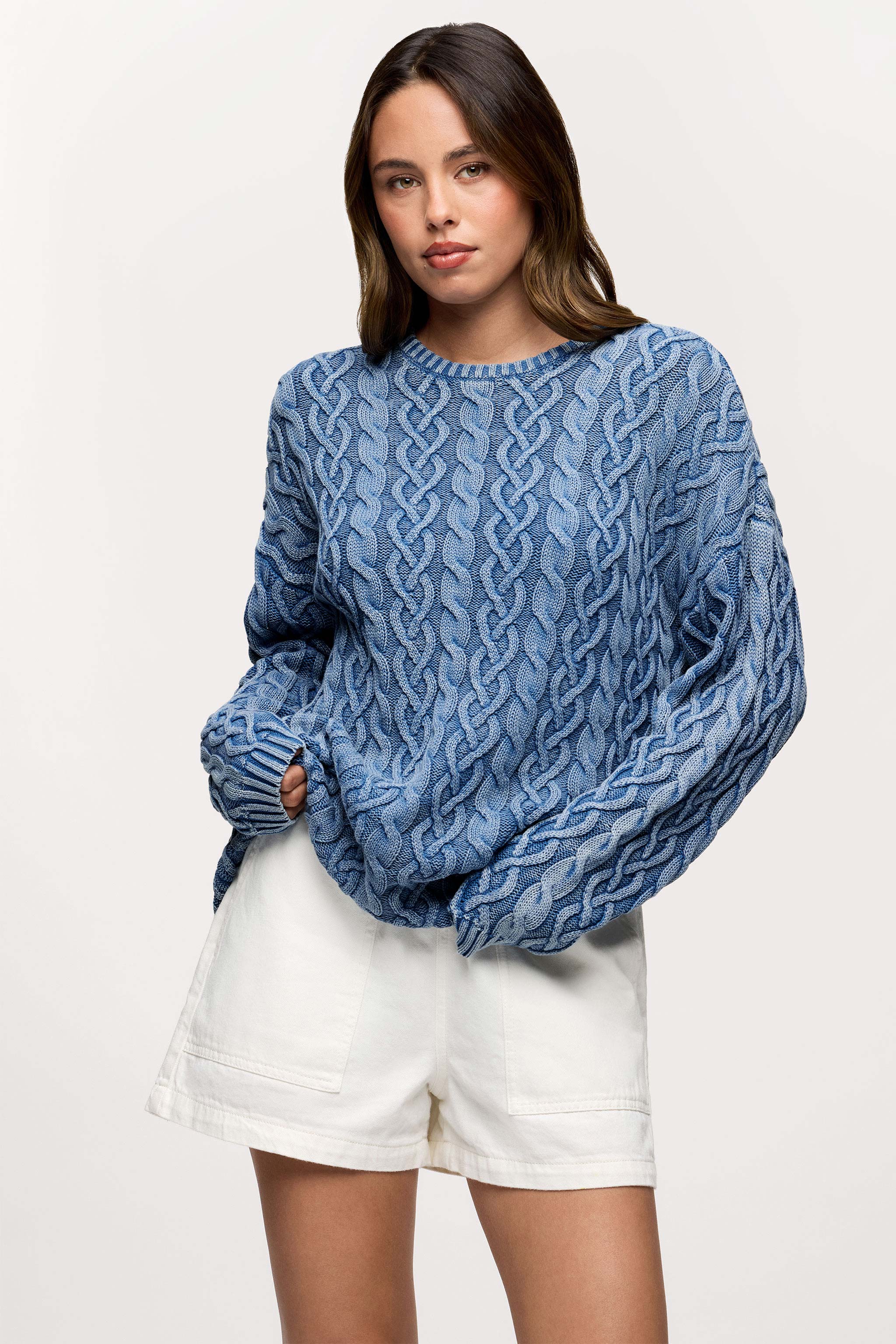 Lightweight Cable Sweater | Harbor – nuuds