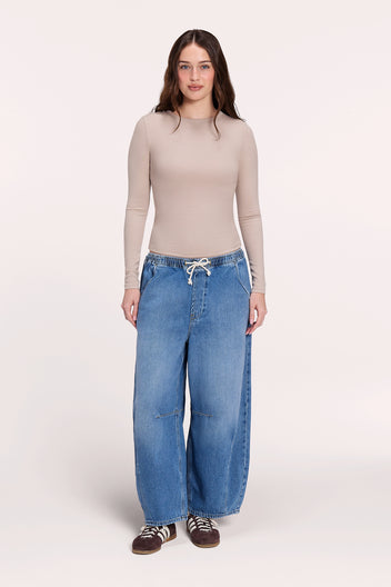 Pull-On Barrel Denim Pant