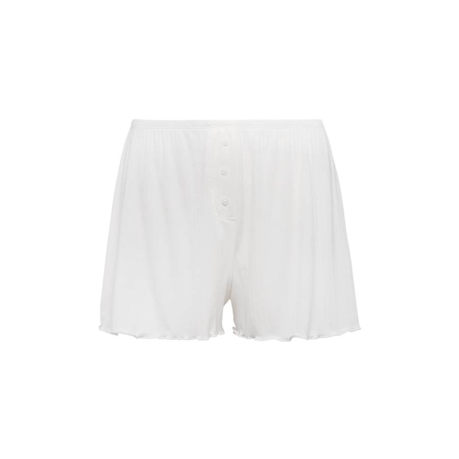 Mini Rib Cheeky Shorts | Pearl