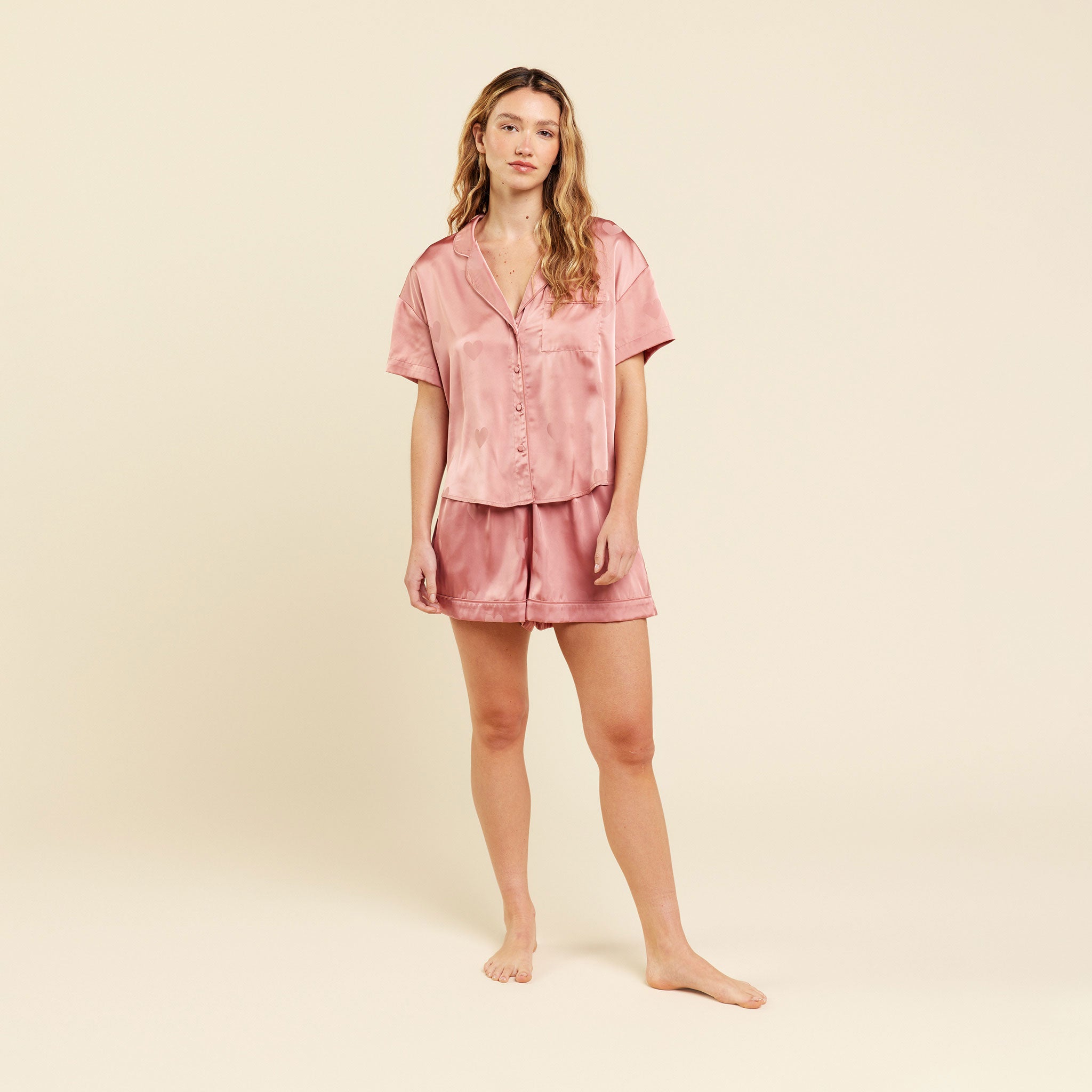 Heart Pajama Set | Dusty Rose