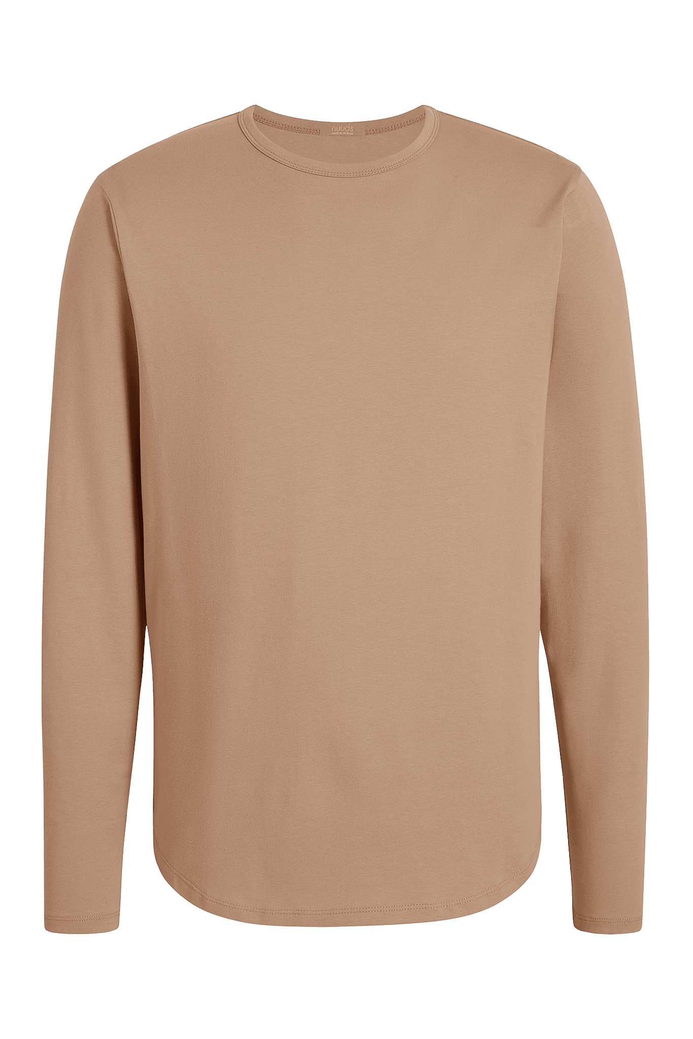 Men's Long Sleeve Curved Hem T-Shirt | Sand