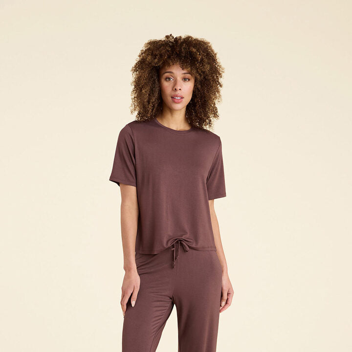 Womens V-Neck T-Shirt  Sweatpants & Coffee Shop