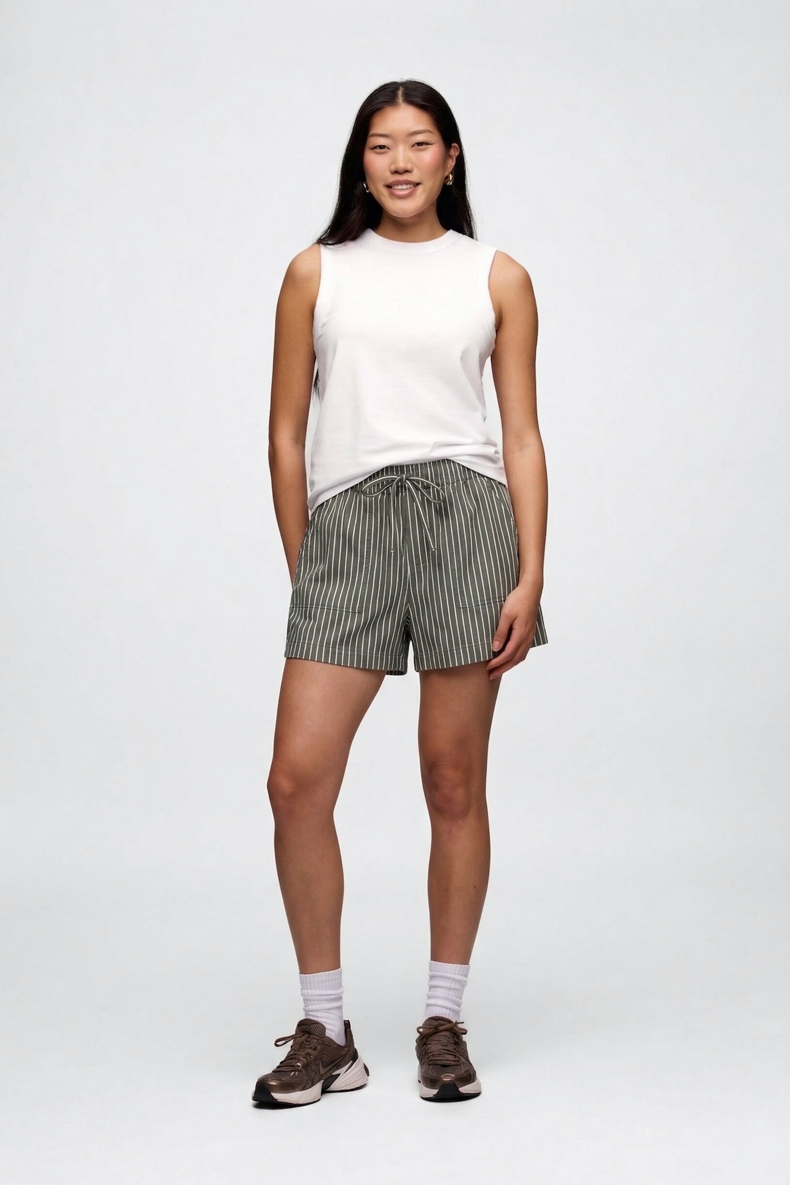Poplin Short | Darkest Olive Stripe – nuuds