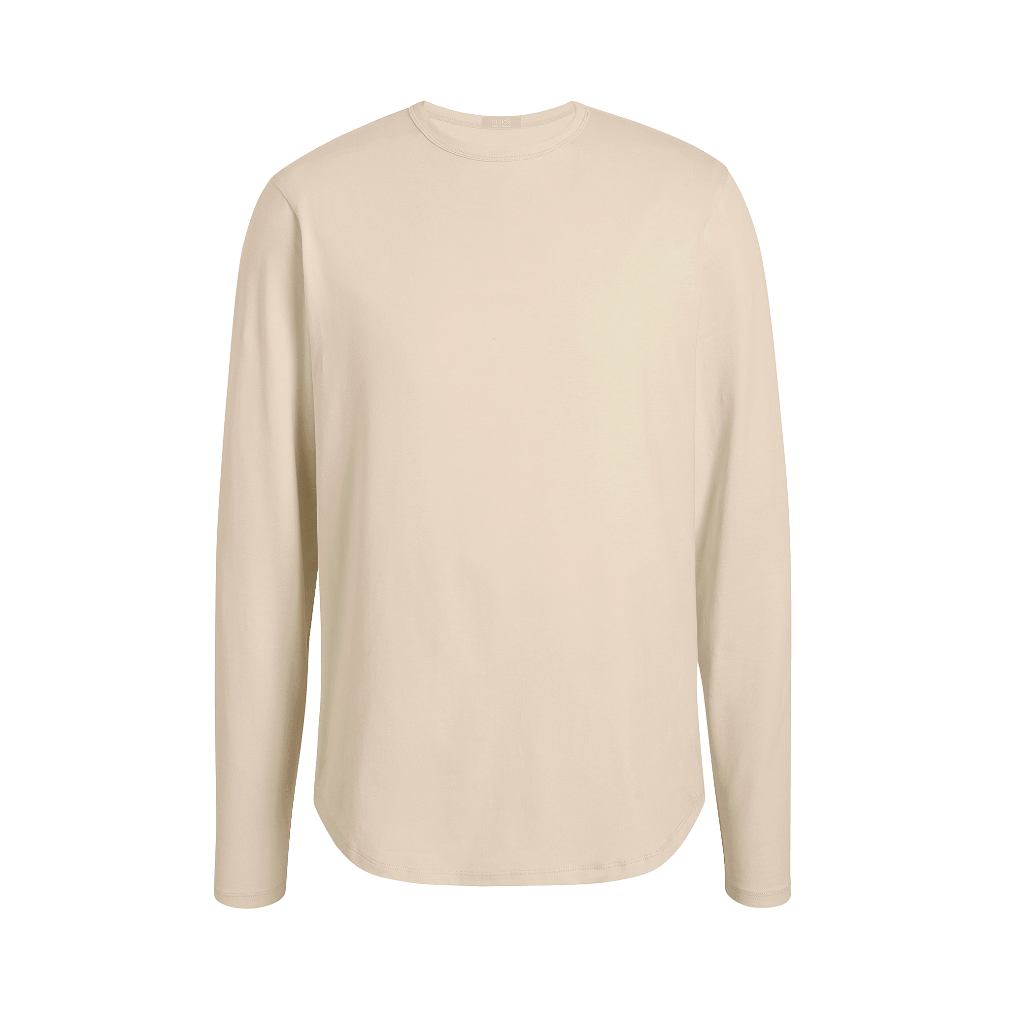 Men's Long Sleeve Curved Hem T-Shirt | Bone