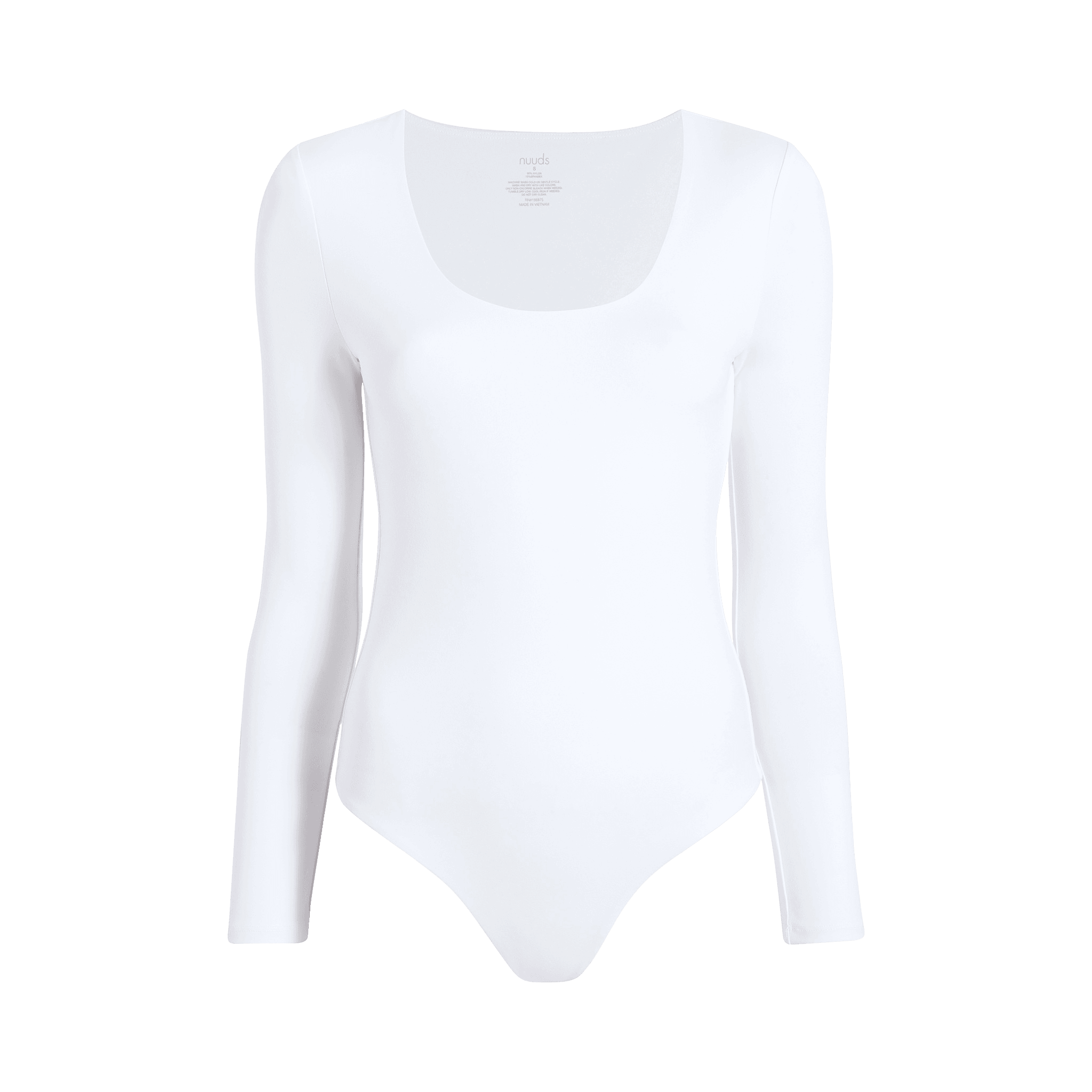 Women's Long Sleeve Scoop Neck Bodysuit | White