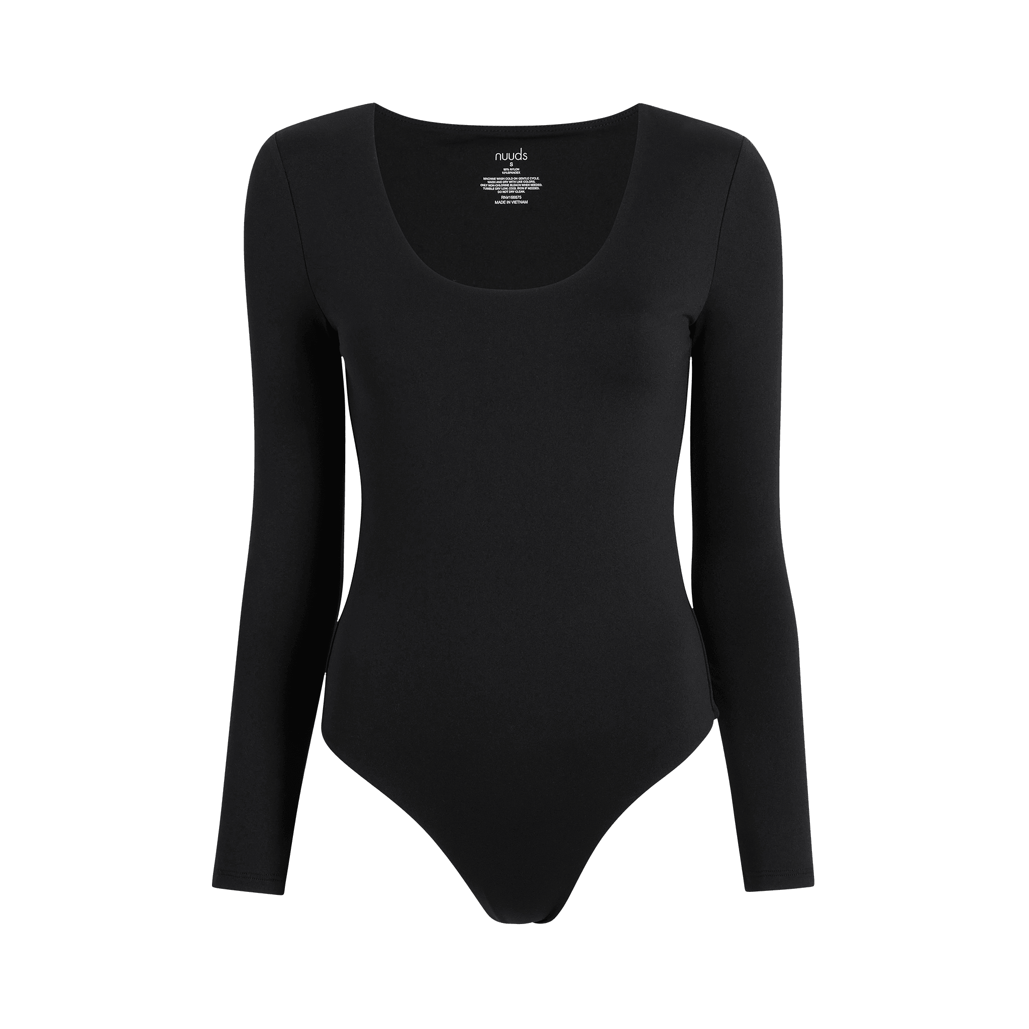 Women's Long Sleeve Scoop Neck Bodysuit | Black