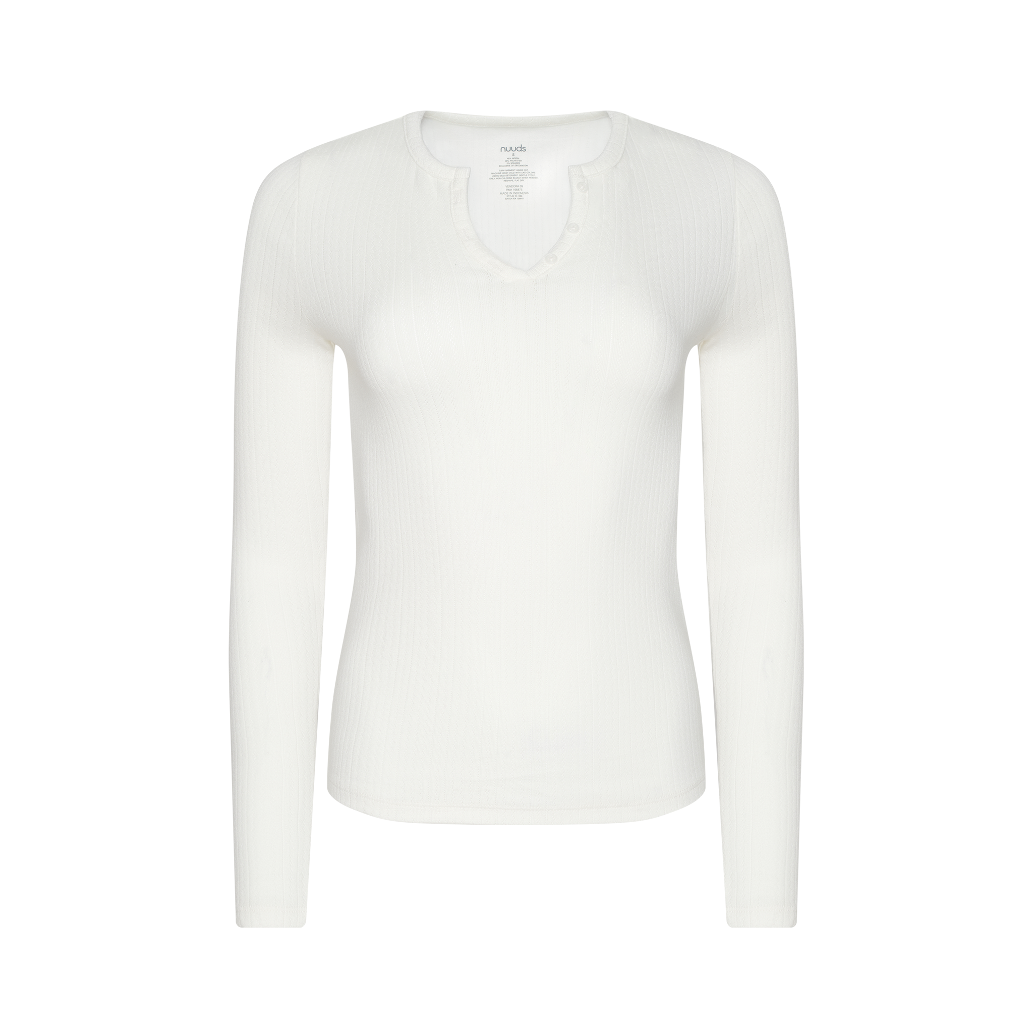 Pointelle Long Sleeve Henley