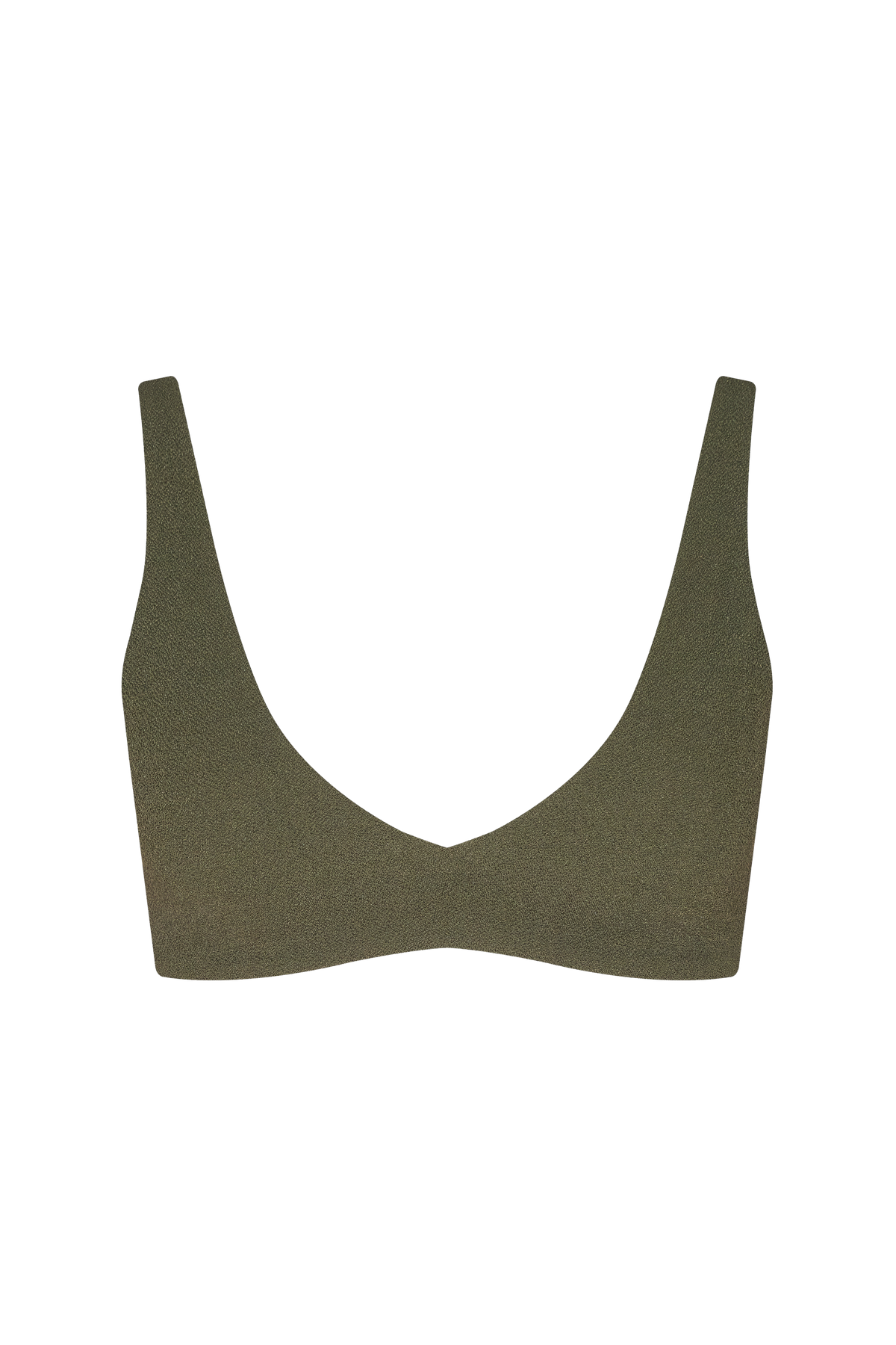 Color:Crispy Darkest Olive | Plunge Bikini Top