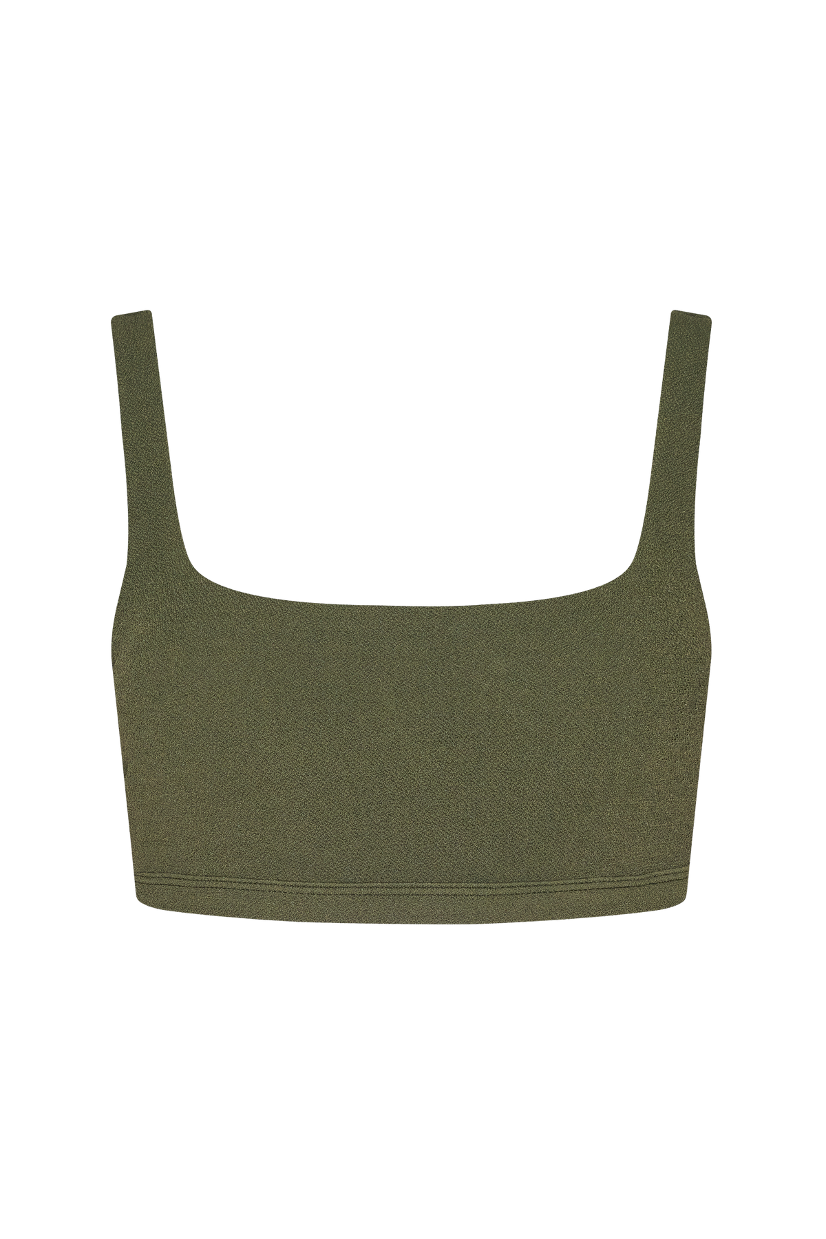 Color:Crispy Darkest Olive | Square Neck Bikini Top