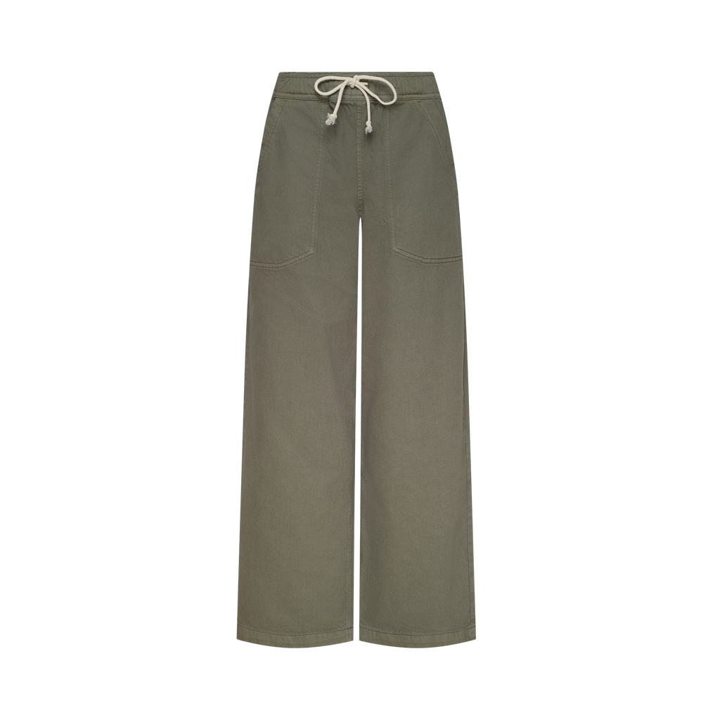 Color:Darkest Olive | Pull-On Twill Pant