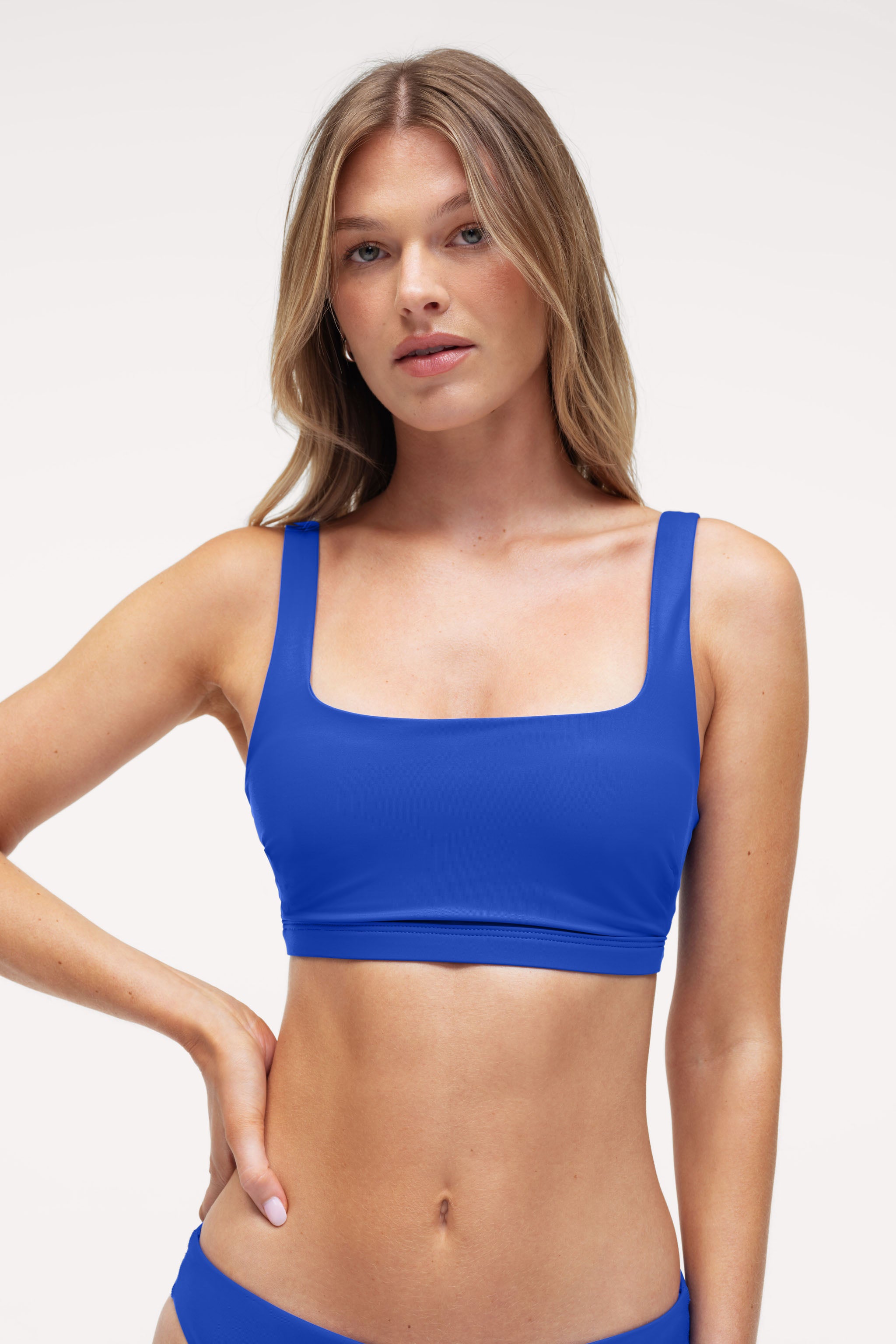 Square Neck Bikini Top | Smooth Blueberry