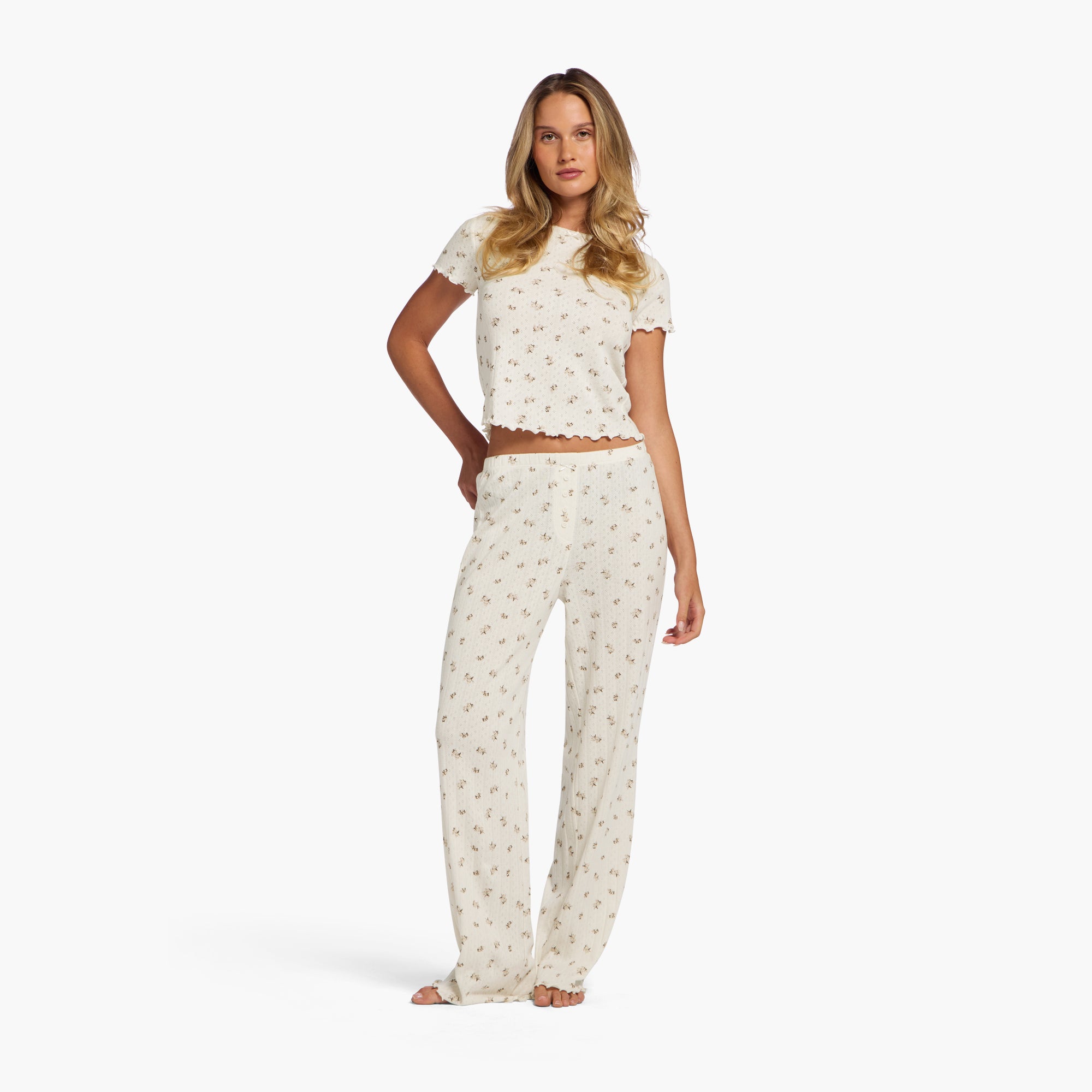 Pointelle Pajama Pant Set