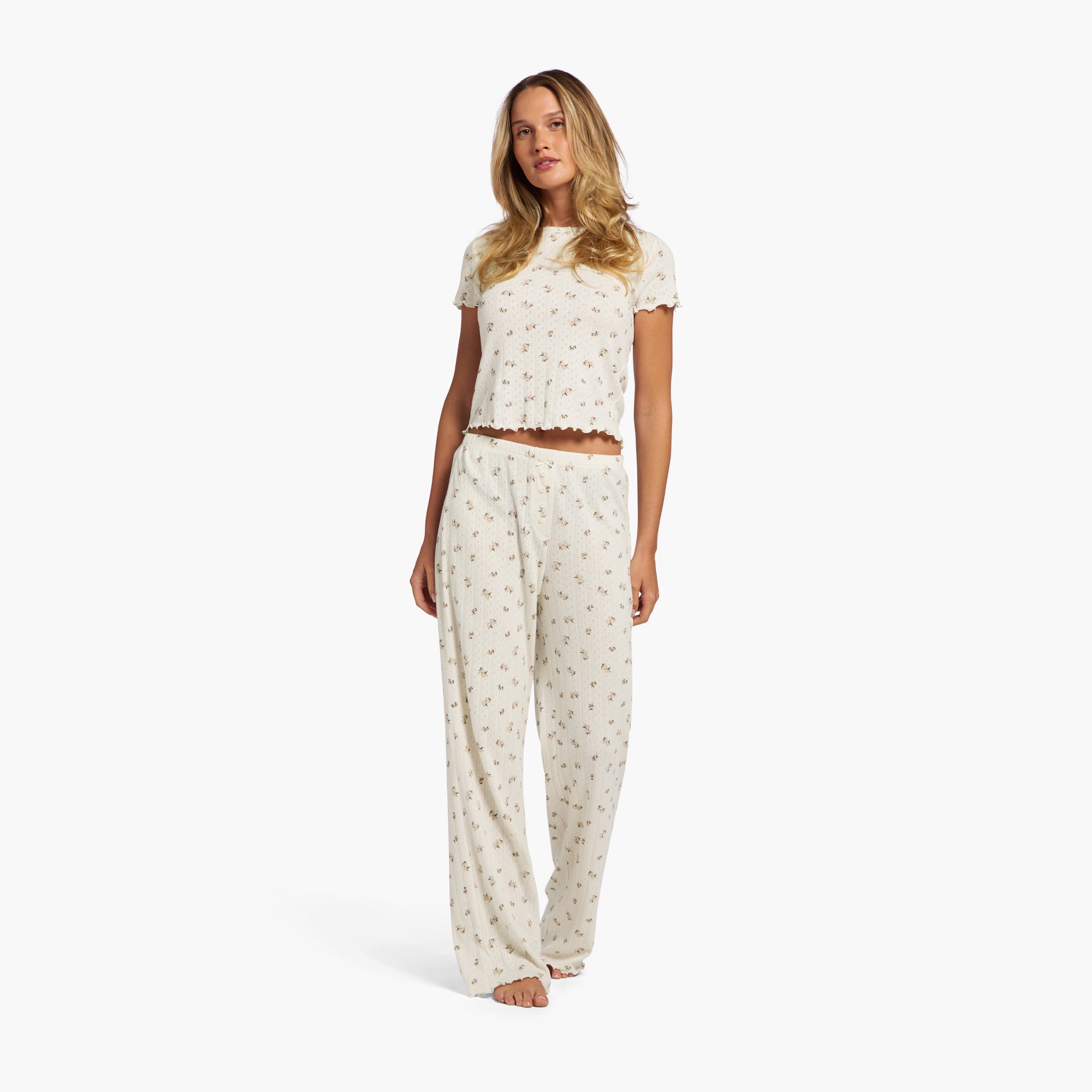 Pointelle Pajama Pant Set
