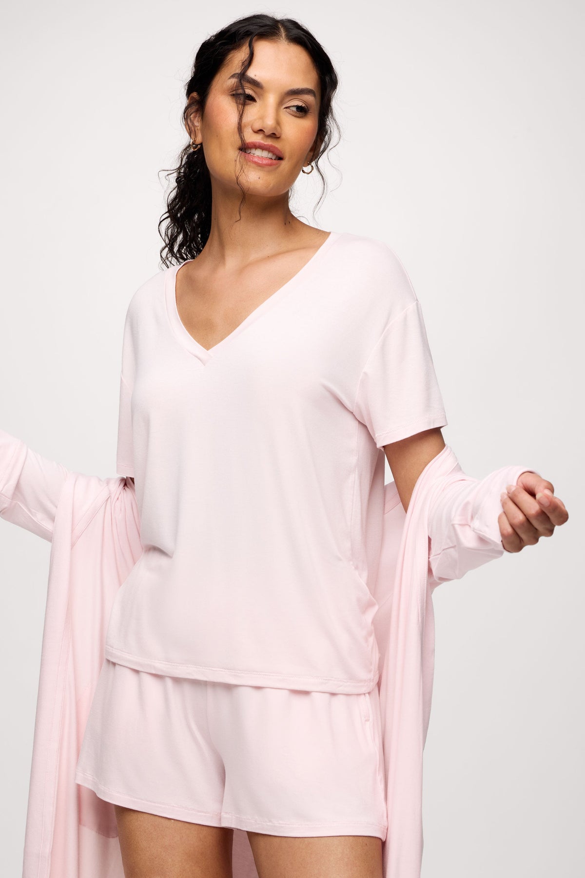 Color:Makeup | V-Neck Pajama Tee