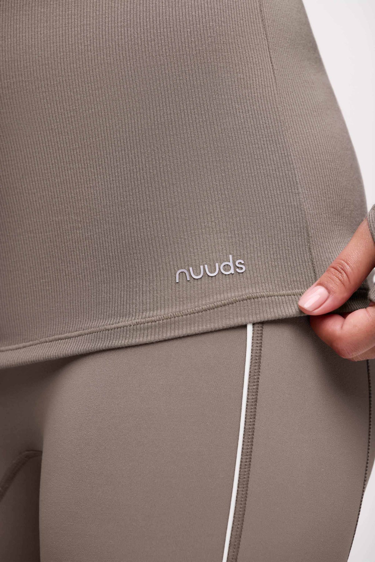 Color:Cocoa | Sporty Rib Bra Long Sleeve