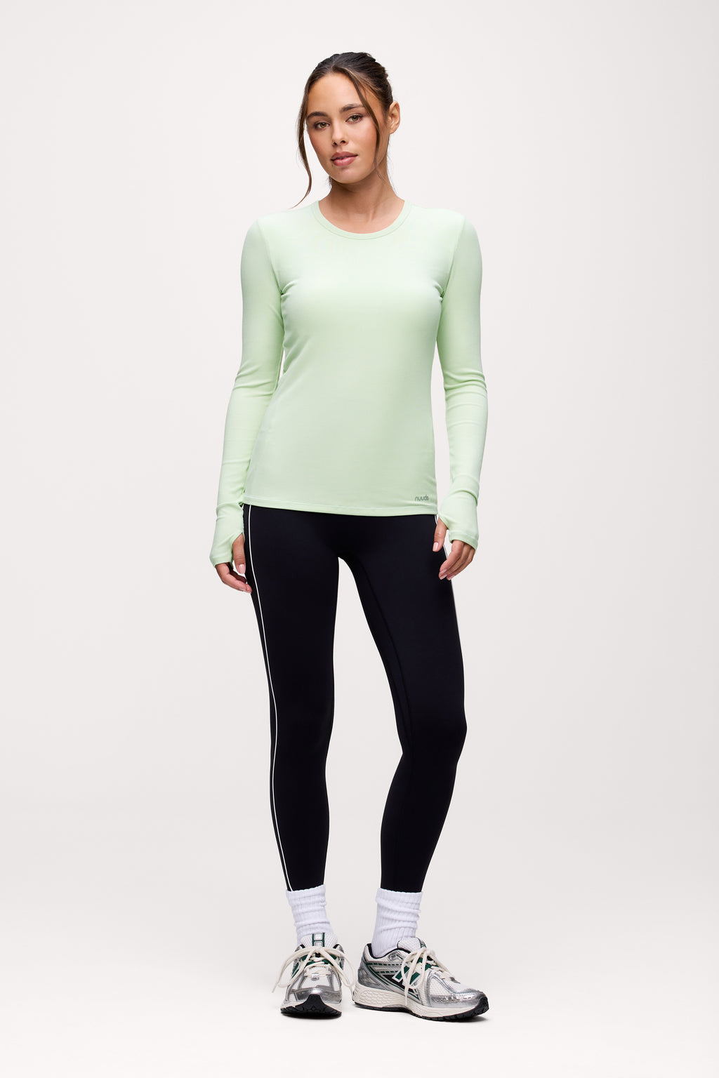Sporty Rib Bra Long Sleeve | Matcha