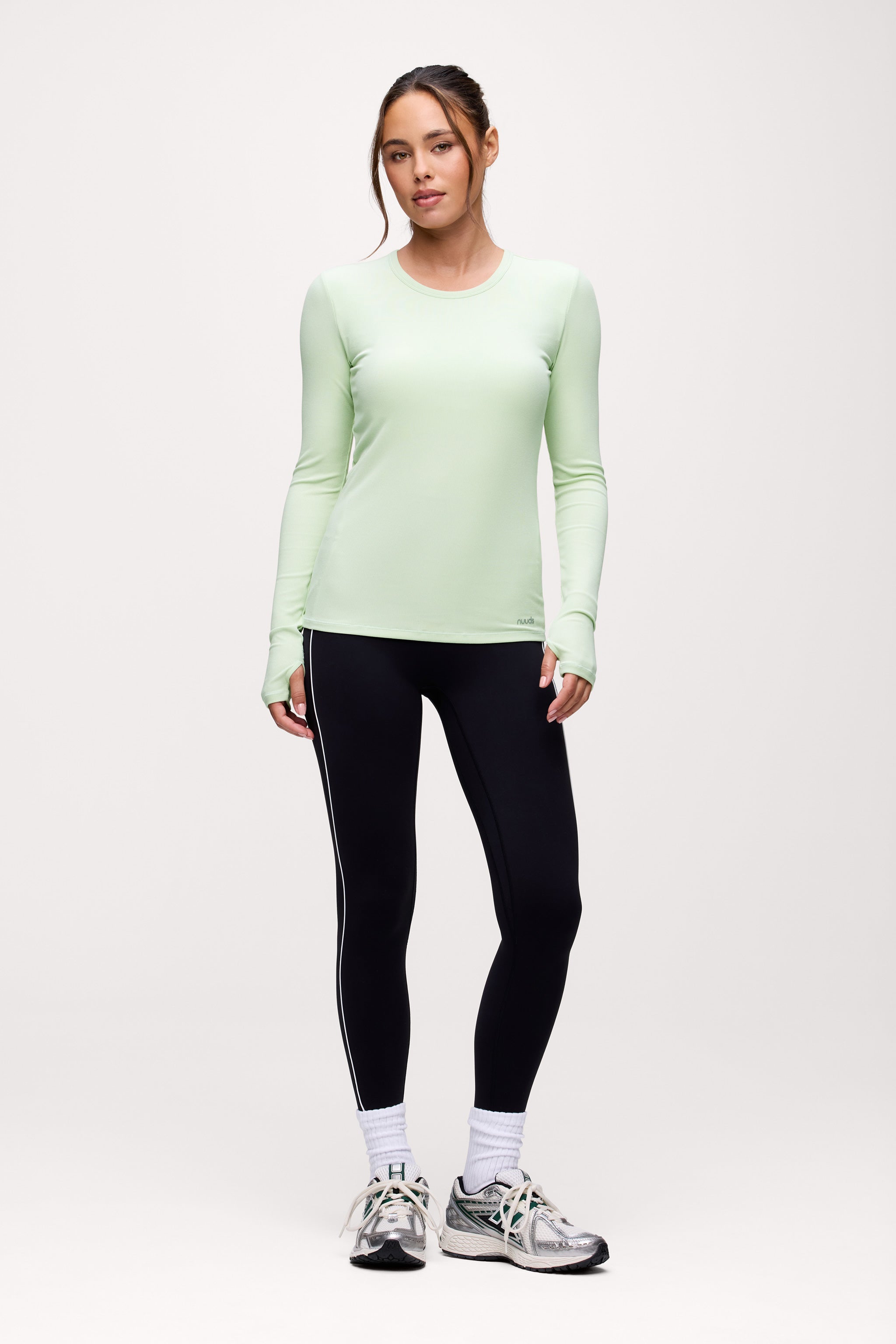 Sporty Rib Bra Long Sleeve | Matcha