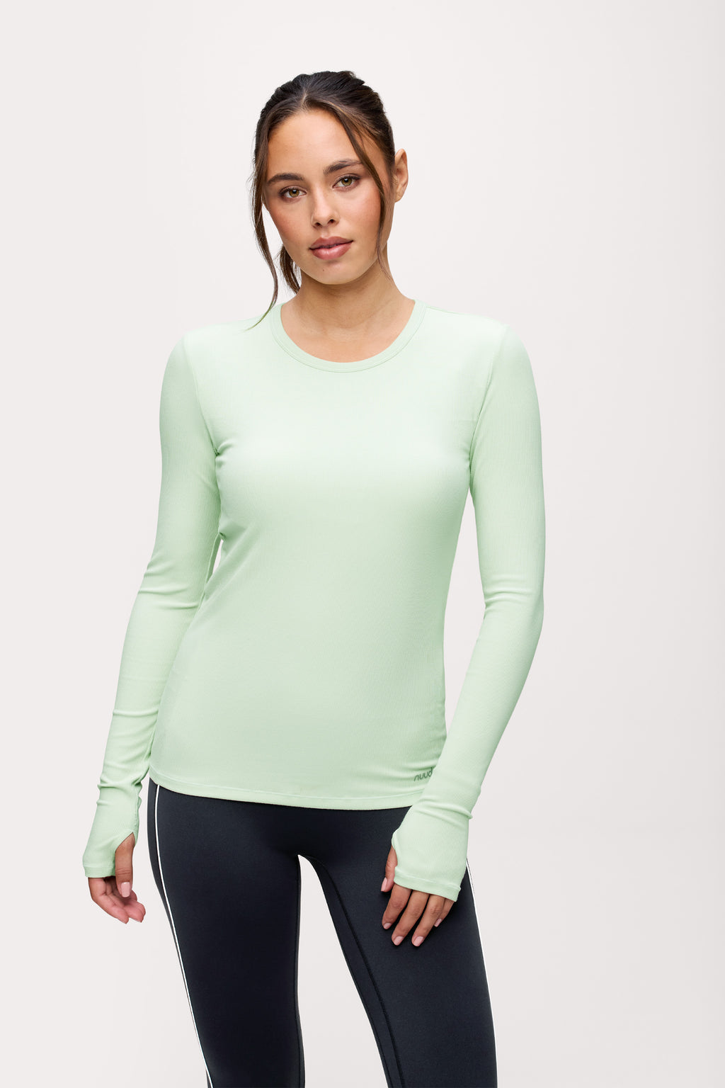 Sporty Rib Bra Long Sleeve | Matcha