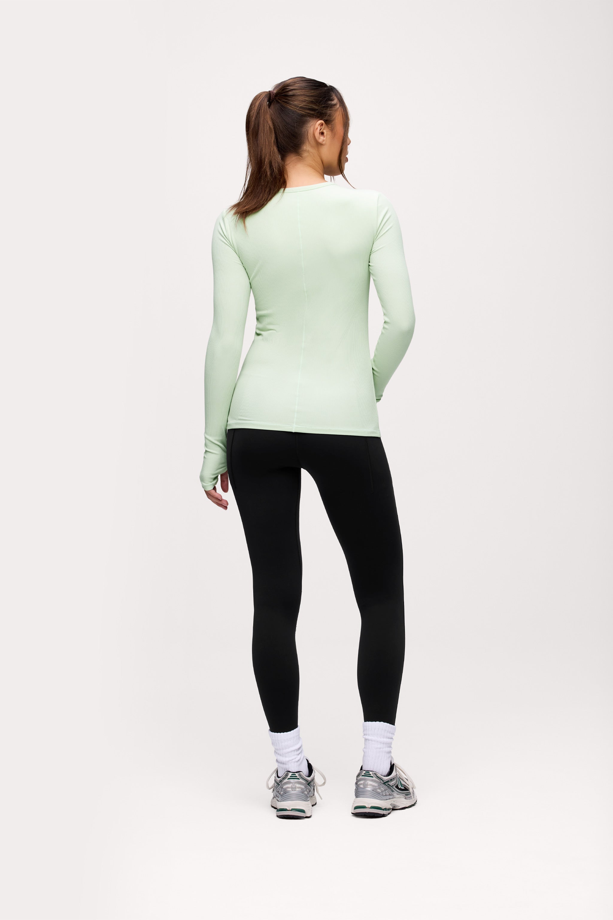 Sporty Rib Bra Long Sleeve | Matcha
