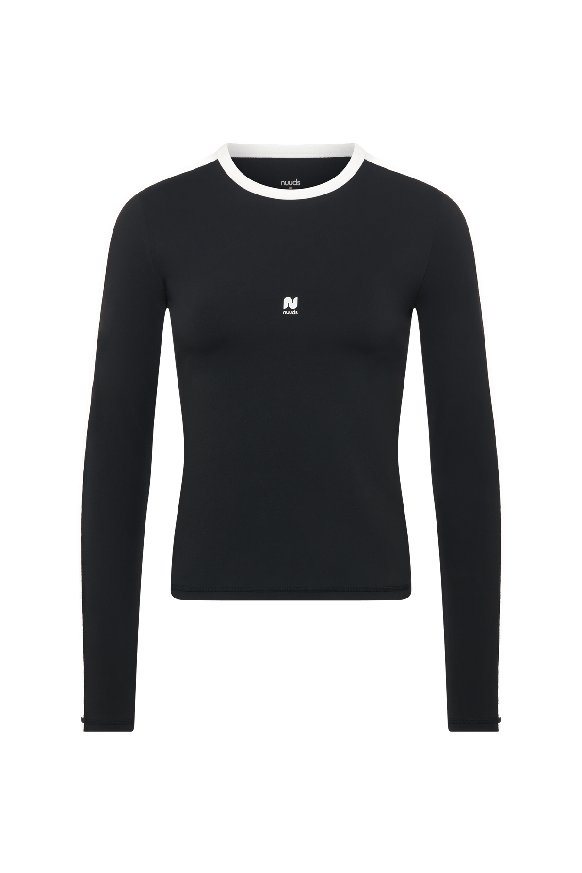 Color:Black | nuuds contrast long sleeve top womens long sleeve active shirt pilates outfit fitted workout top