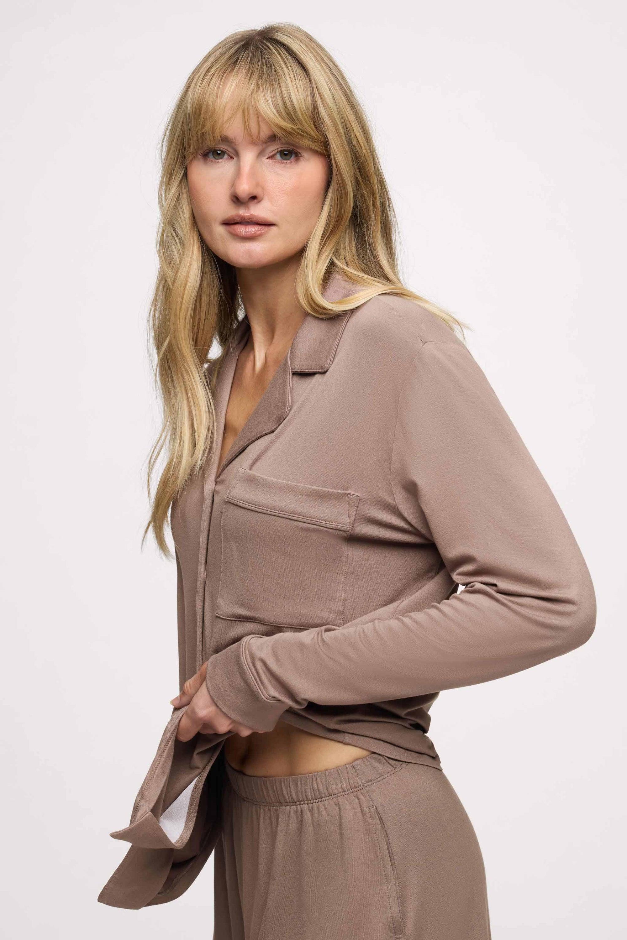 Long Sleeve Button-Up Pajama Shirt