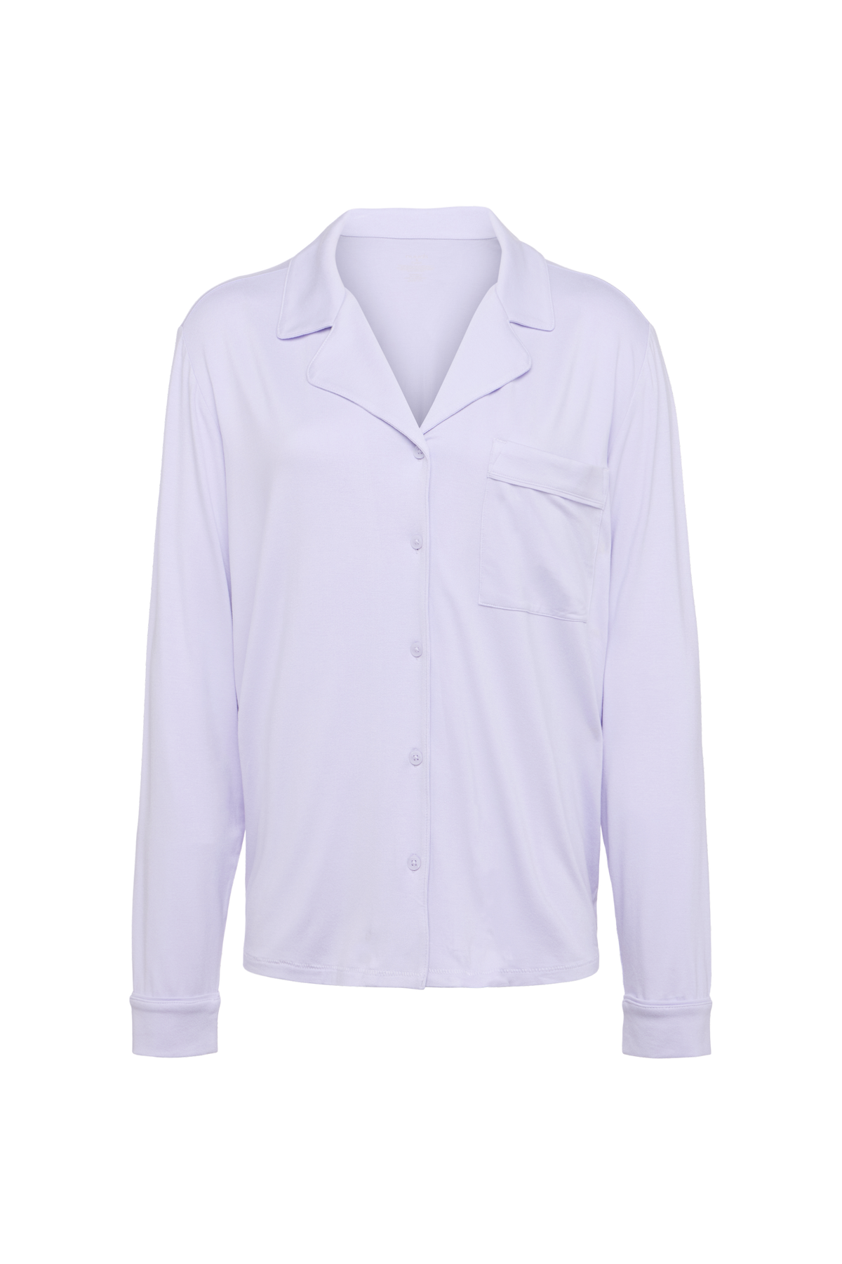 Color:Lilac | Long Sleeve Button-Up Pajama Shirt