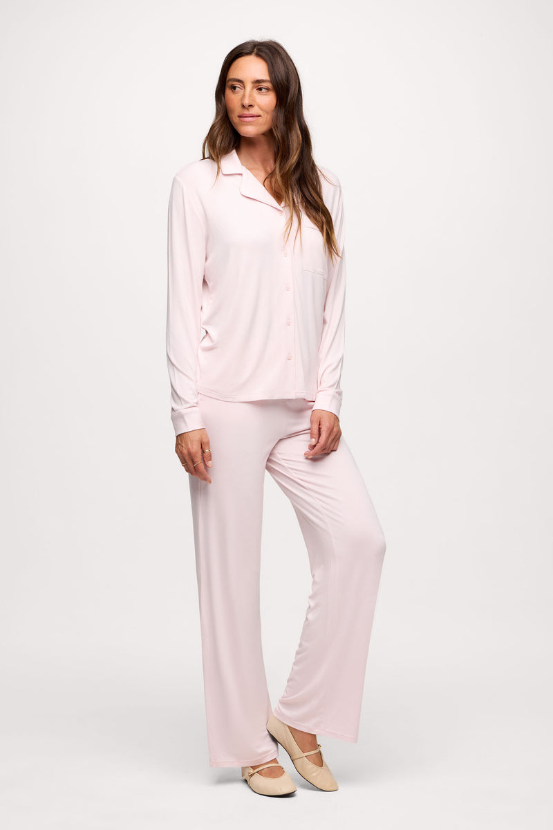 Long Sleeve Button-Up Pajama Shirt image 
