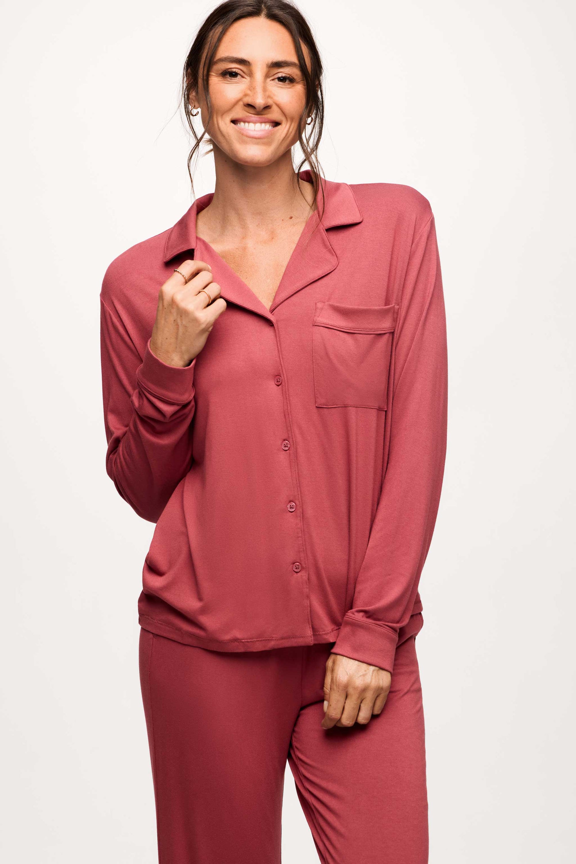 Long Sleeve Button-Up Pajama Shirt