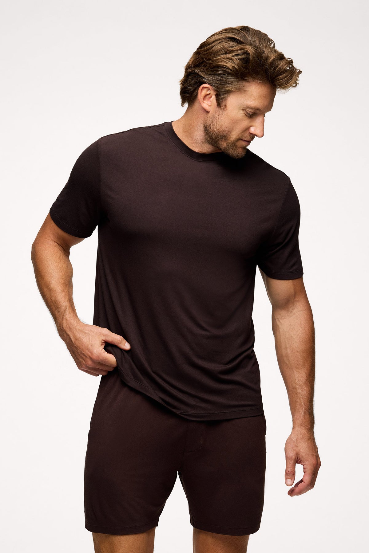 Color:Espresso | Men's Pajama Short Set
