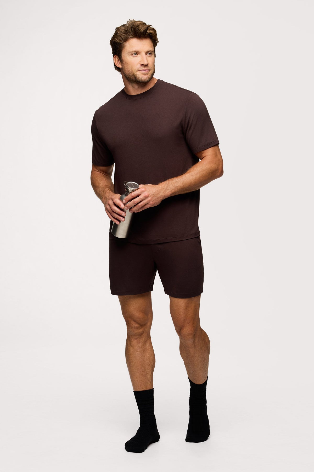 Color:Espresso | Men's Pajama Short Set
